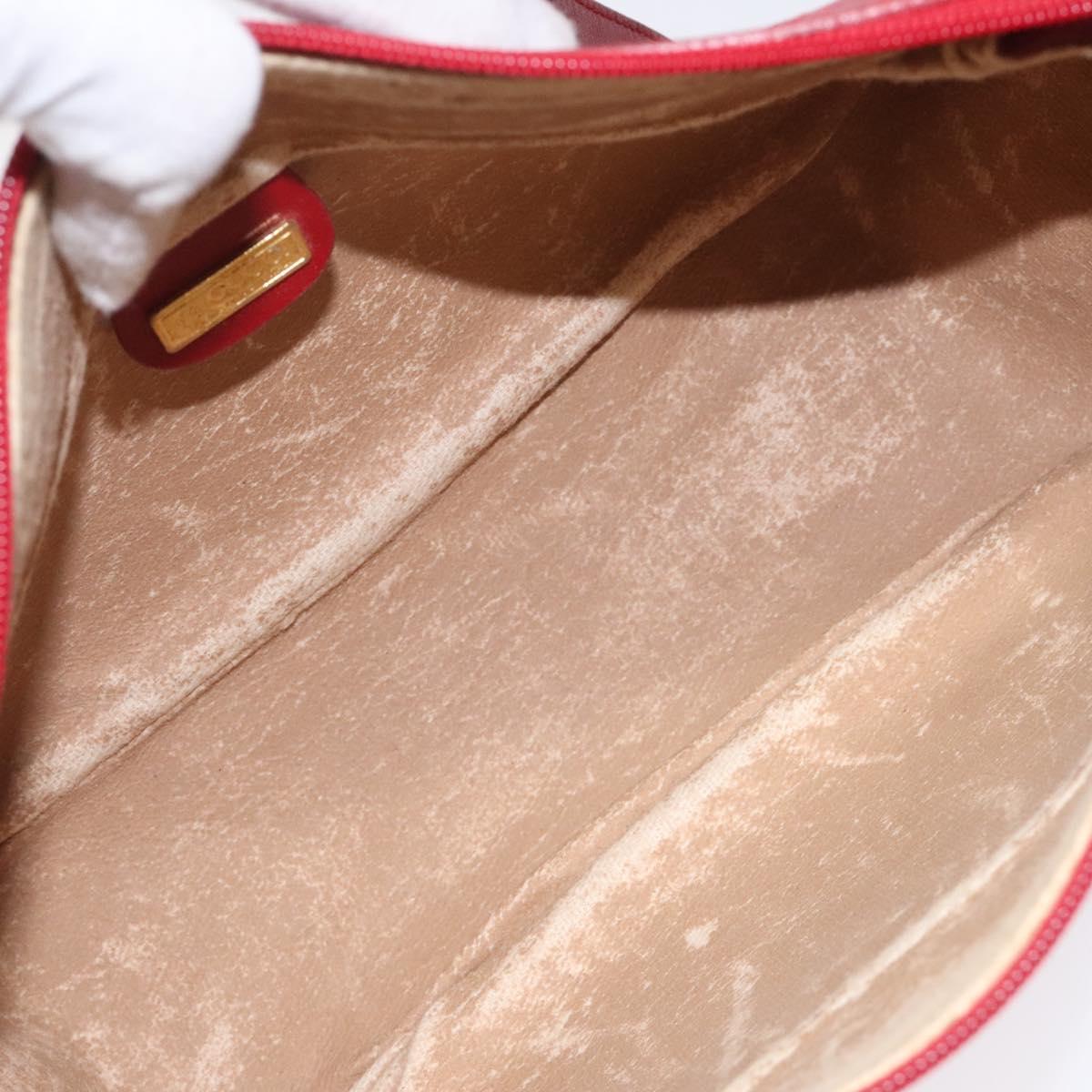 GUCCI Micro GG Supreme Shoulder Bag PVC Gold Red Auth BD174