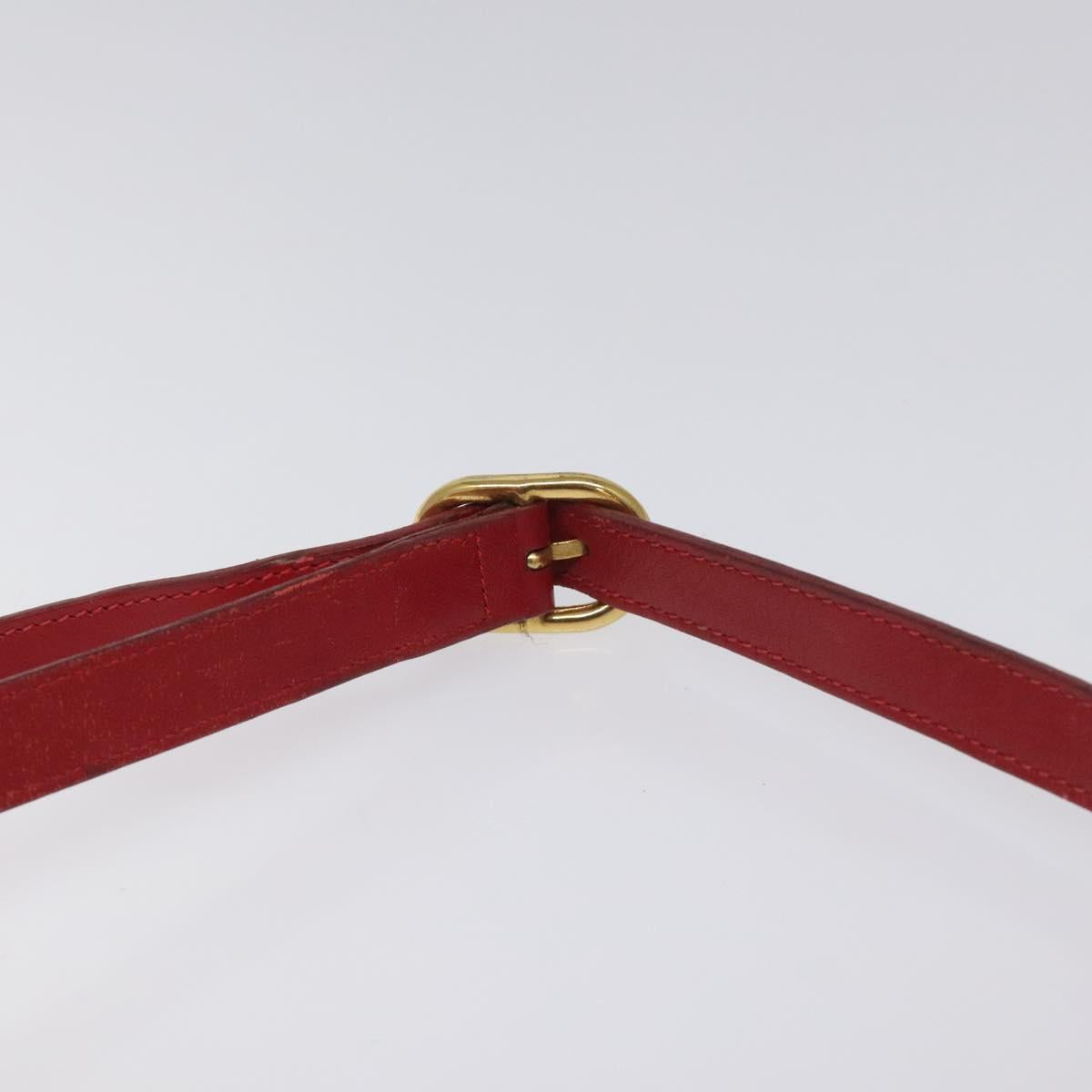 GUCCI Micro GG Supreme Shoulder Bag PVC Gold Red Auth BD174