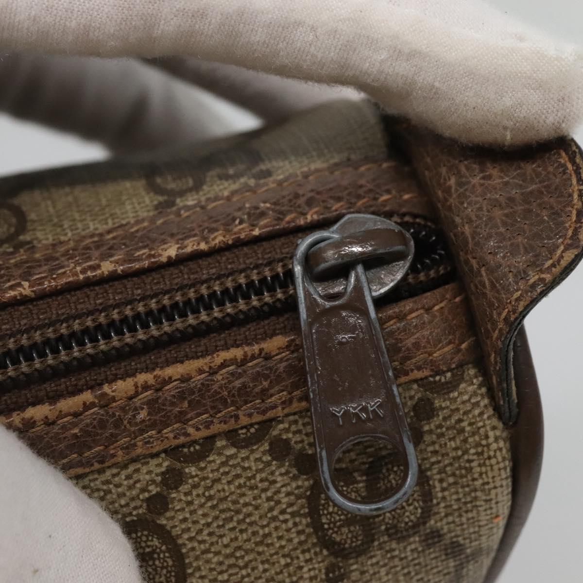 GUCCI Micro GG Supreme Web Sherry Line Hand Bag PVC 2way Beige Gold Auth BD1742