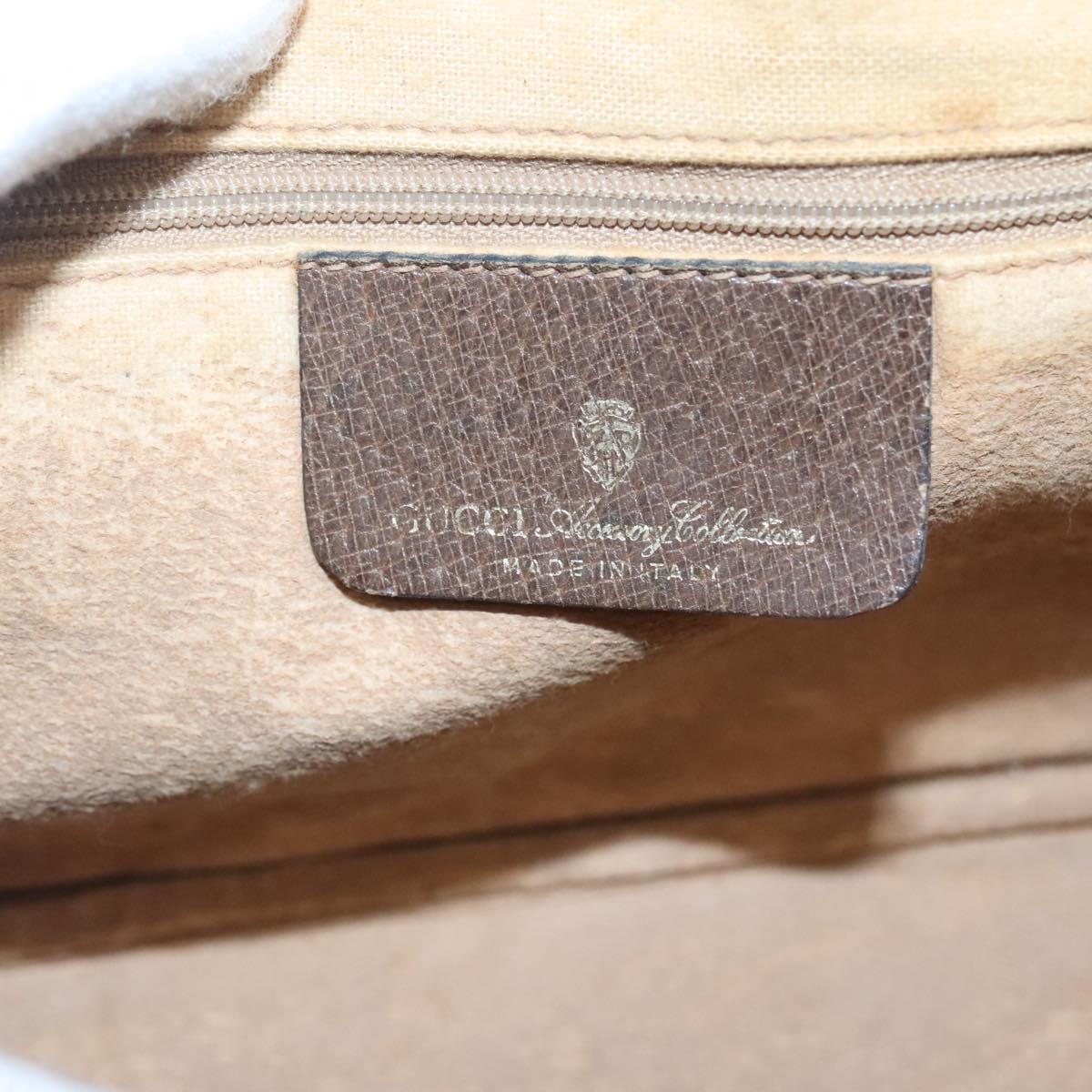 GUCCI Micro GG Supreme Web Sherry Line Hand Bag PVC 2way Beige Gold Auth BD1742