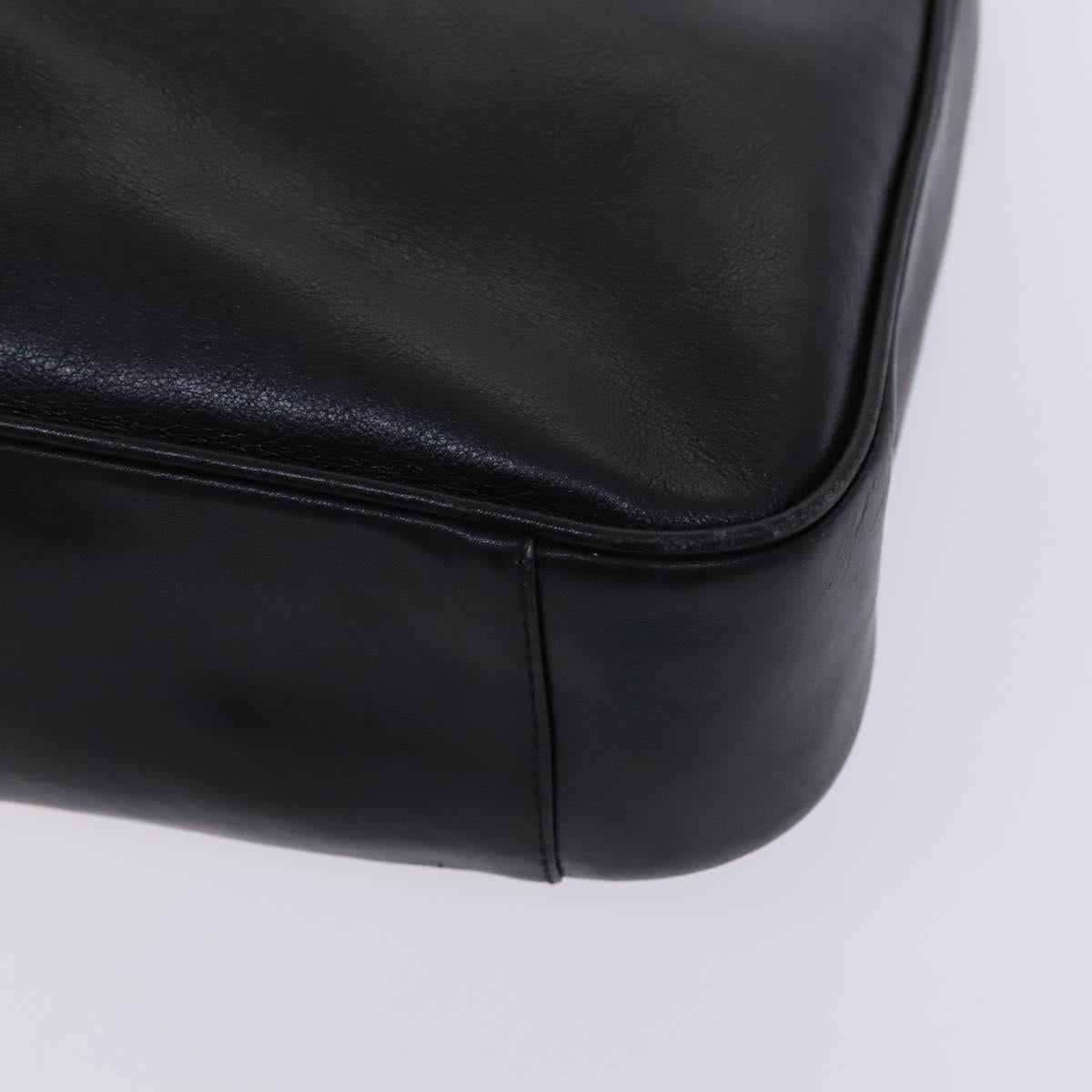 GUCCI Bamboo Hand Bag Leather 2way Black Gold 001 1638 Auth BD1743