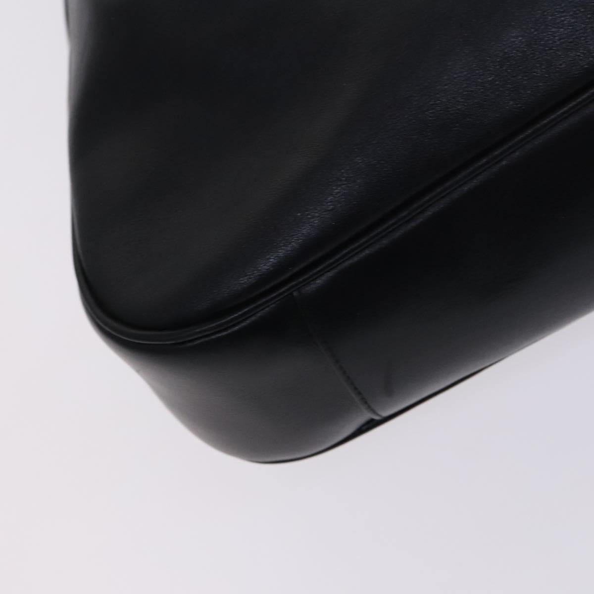 GUCCI Bamboo Hand Bag Leather 2way Black Gold 001 1638 Auth BD1744