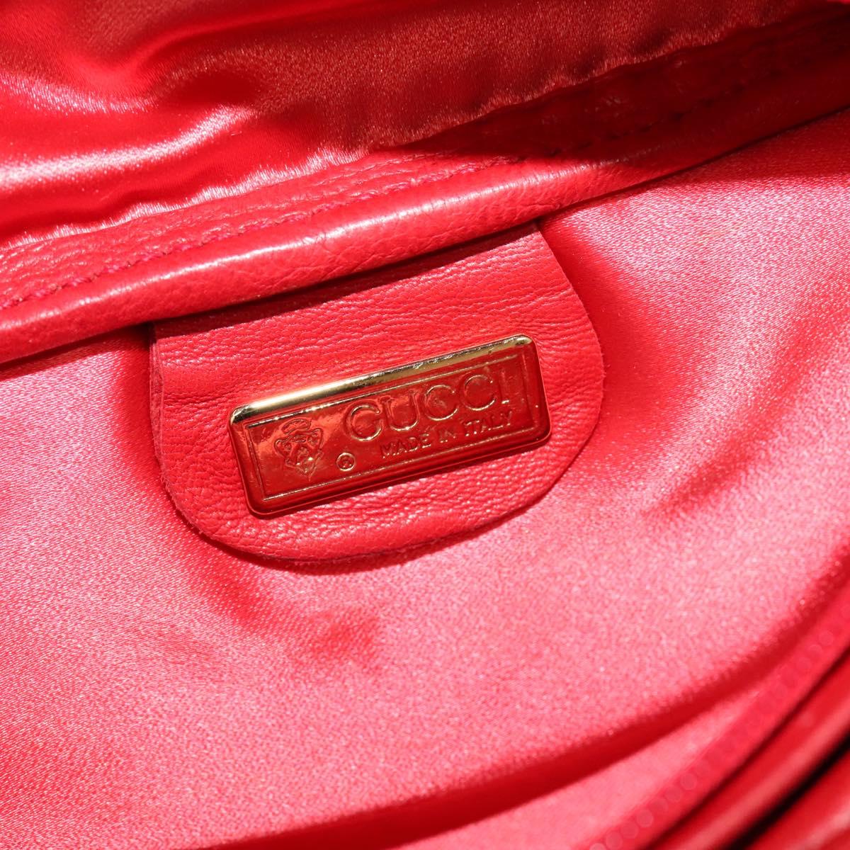 GUCCI Waist bag Leather Red Gold Auth BD1765