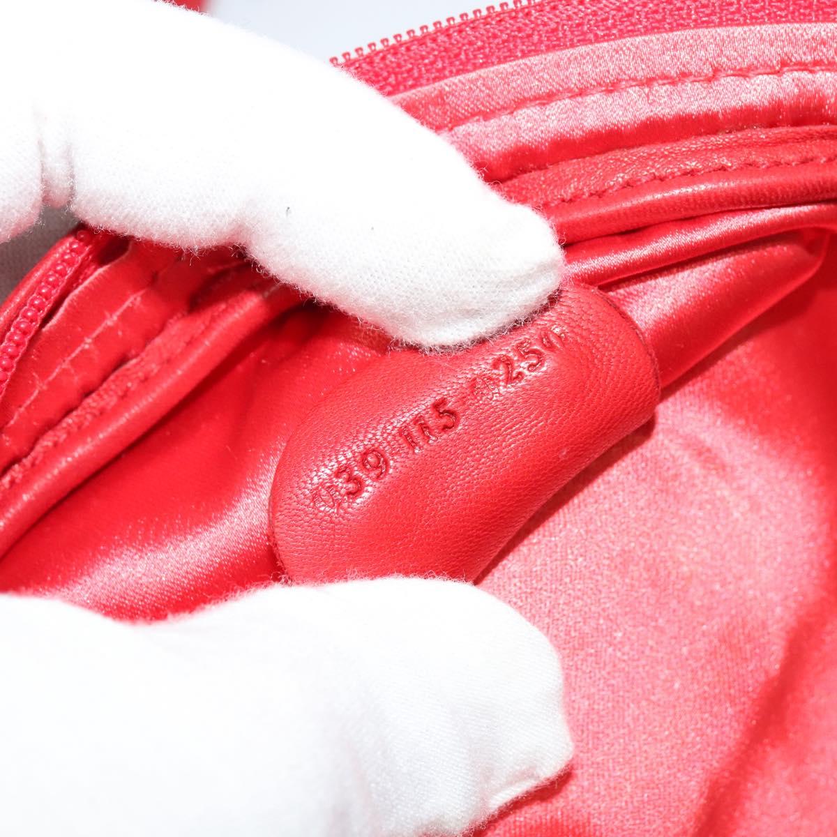 GUCCI Waist bag Leather Red Gold Auth BD1765