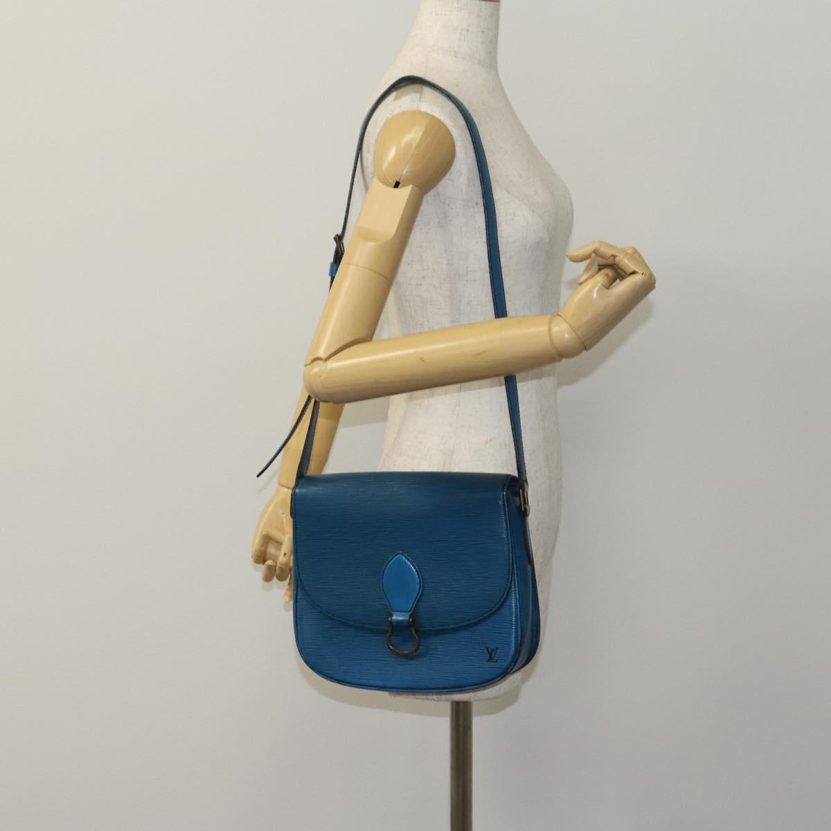 LOUIS VUITTON Epi Saint Cloud GM Shoulder Bag Toledo Blue M52195 LV Auth BD1841