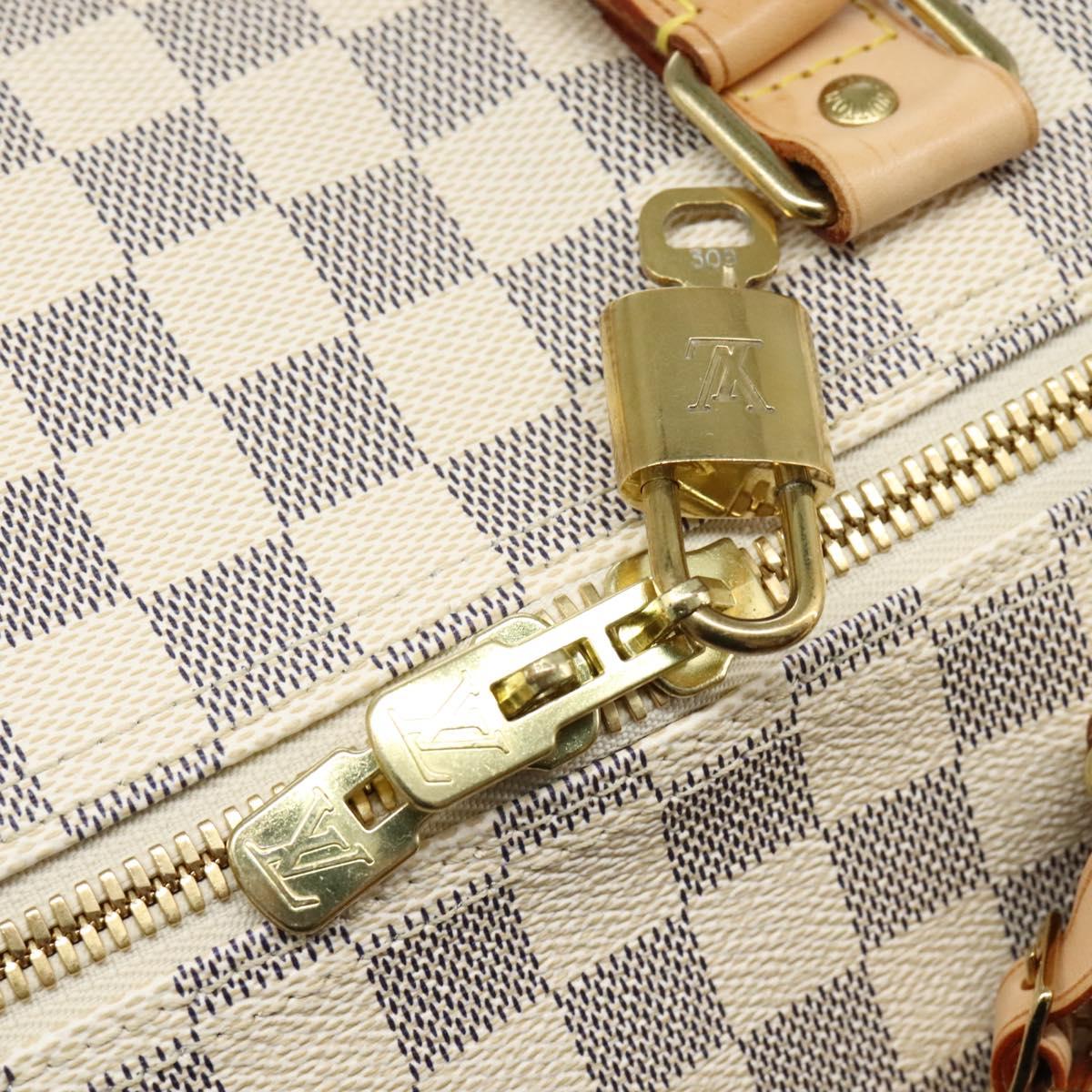 LOUIS VUITTON Damier Azur Keepall Bandouliere 55 Boston Bag N41429 Auth BD1851AV