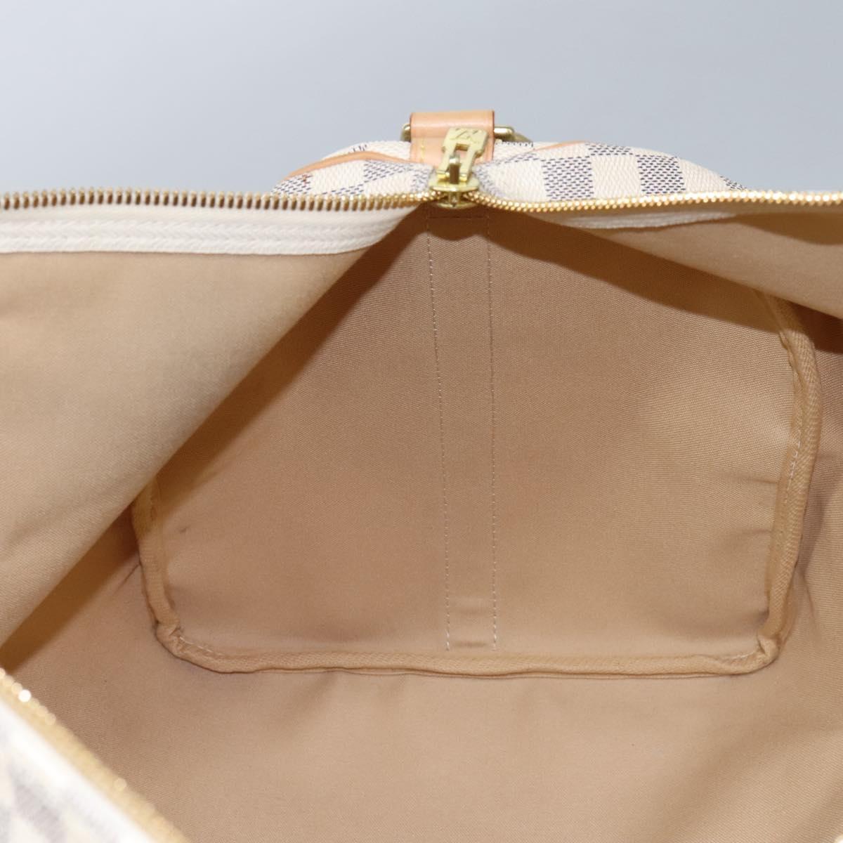 LOUIS VUITTON Damier Azur Keepall Bandouliere 55 Boston Bag N41429 Auth BD1851AV