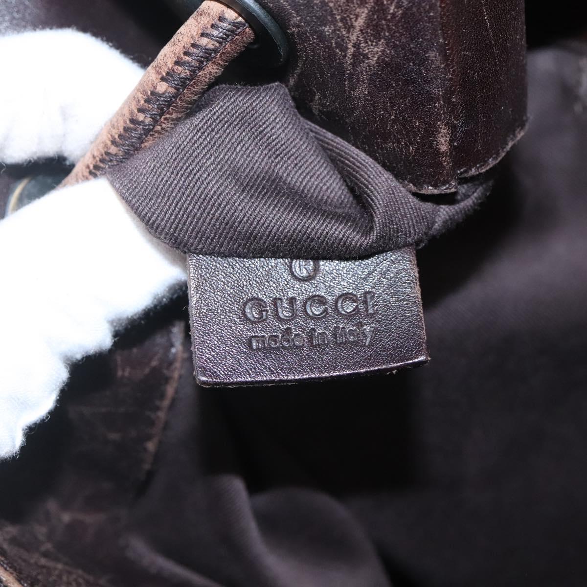 GUCCI GG Canvas Shoulder Bag Brown 101341 Auth BD1864