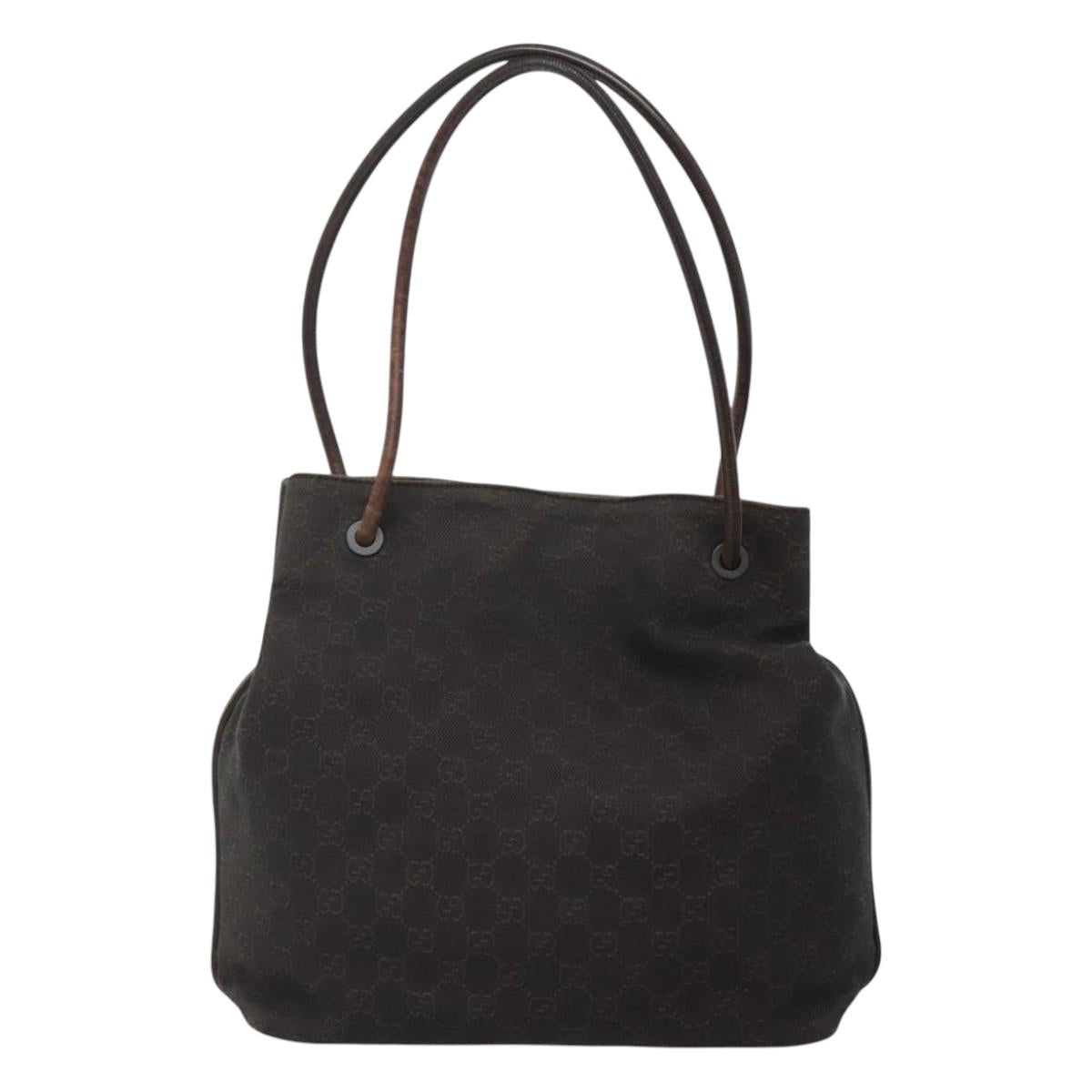 GUCCI GG Canvas Shoulder Bag Brown 101341 Auth BD1864