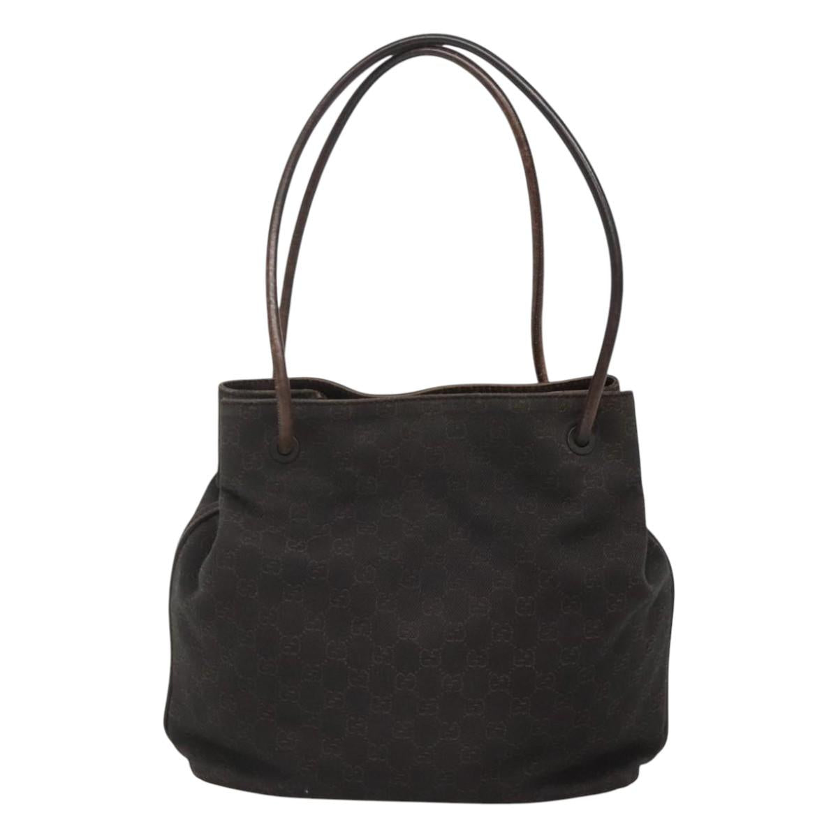 GUCCI GG Canvas Shoulder Bag Brown 101341 Auth BD1864
