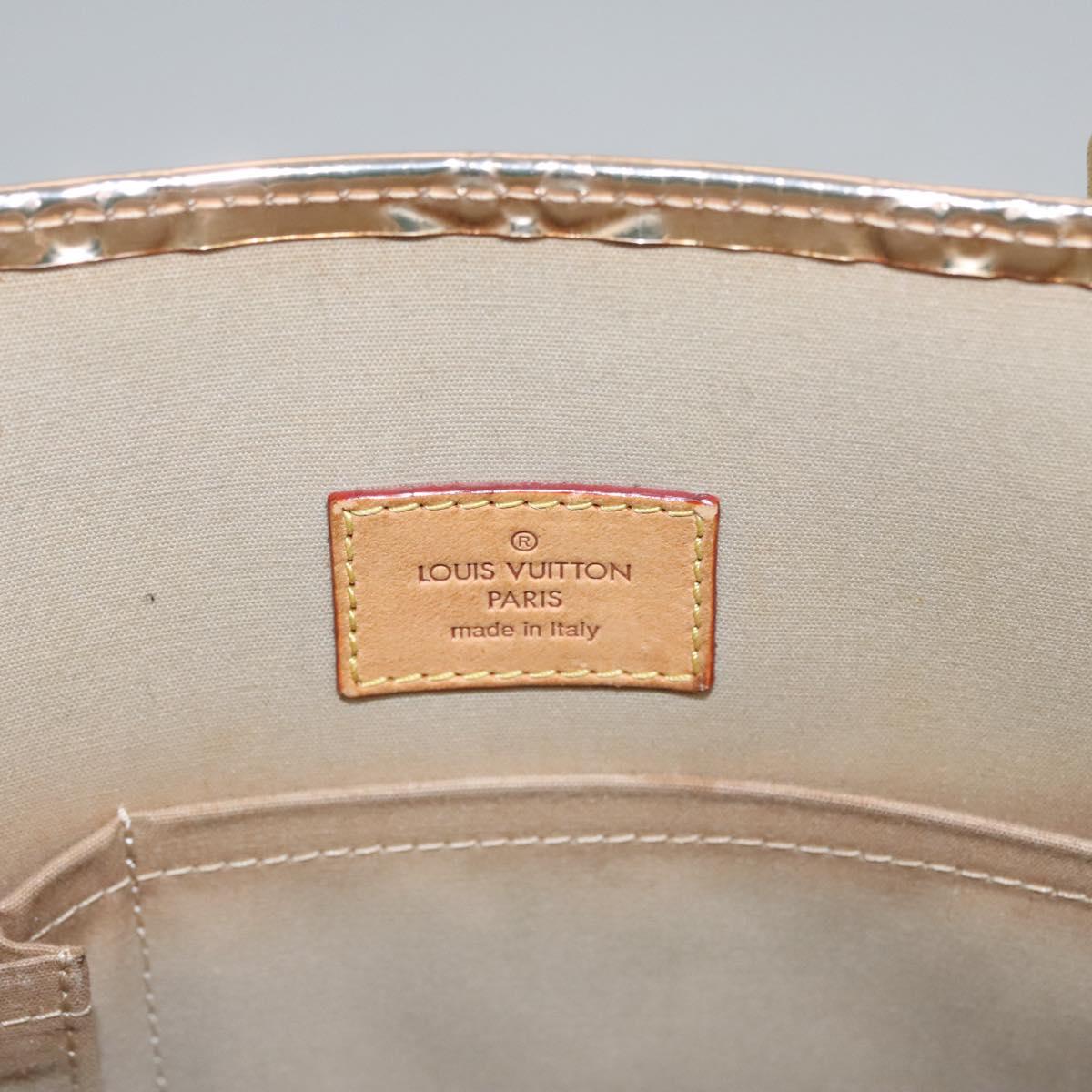 LOUIS VUITTON Monogram Miroir Sac Plat Hand Bag Gold Dore M40268 LV Auth BD186SAM