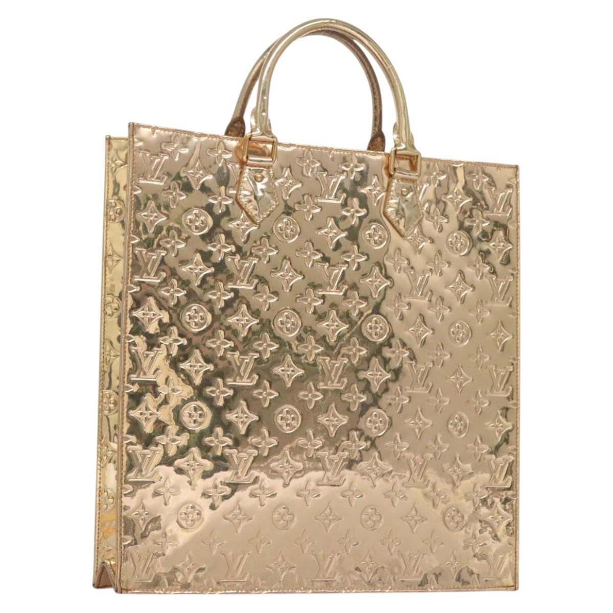 LOUIS VUITTON Monogram Miroir Sac Plat Hand Bag Gold Dore M40268 LV Auth BD186SAM