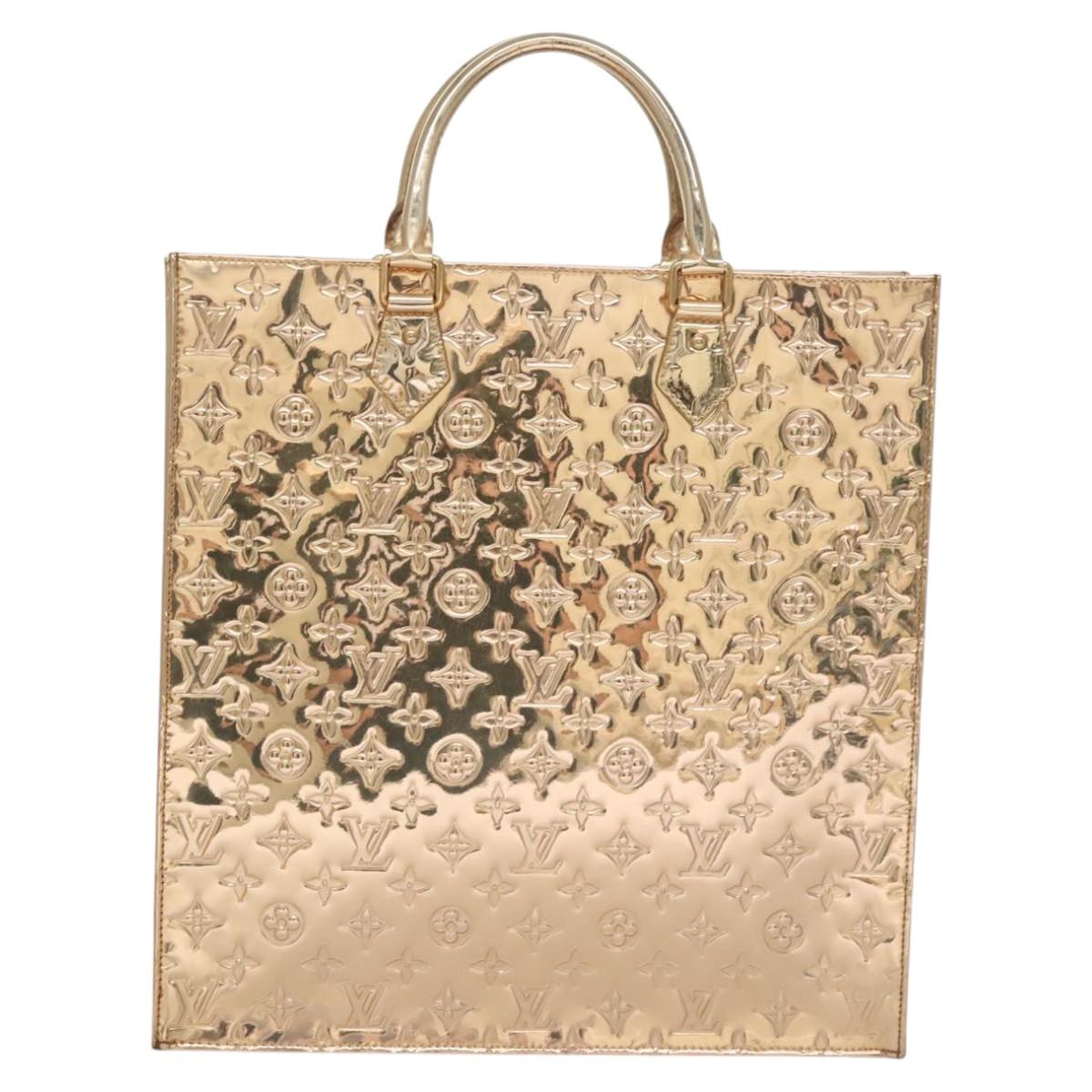 LOUIS VUITTON Monogram Miroir Sac Plat Hand Bag Gold Dore M40268 LV Auth BD186SAM