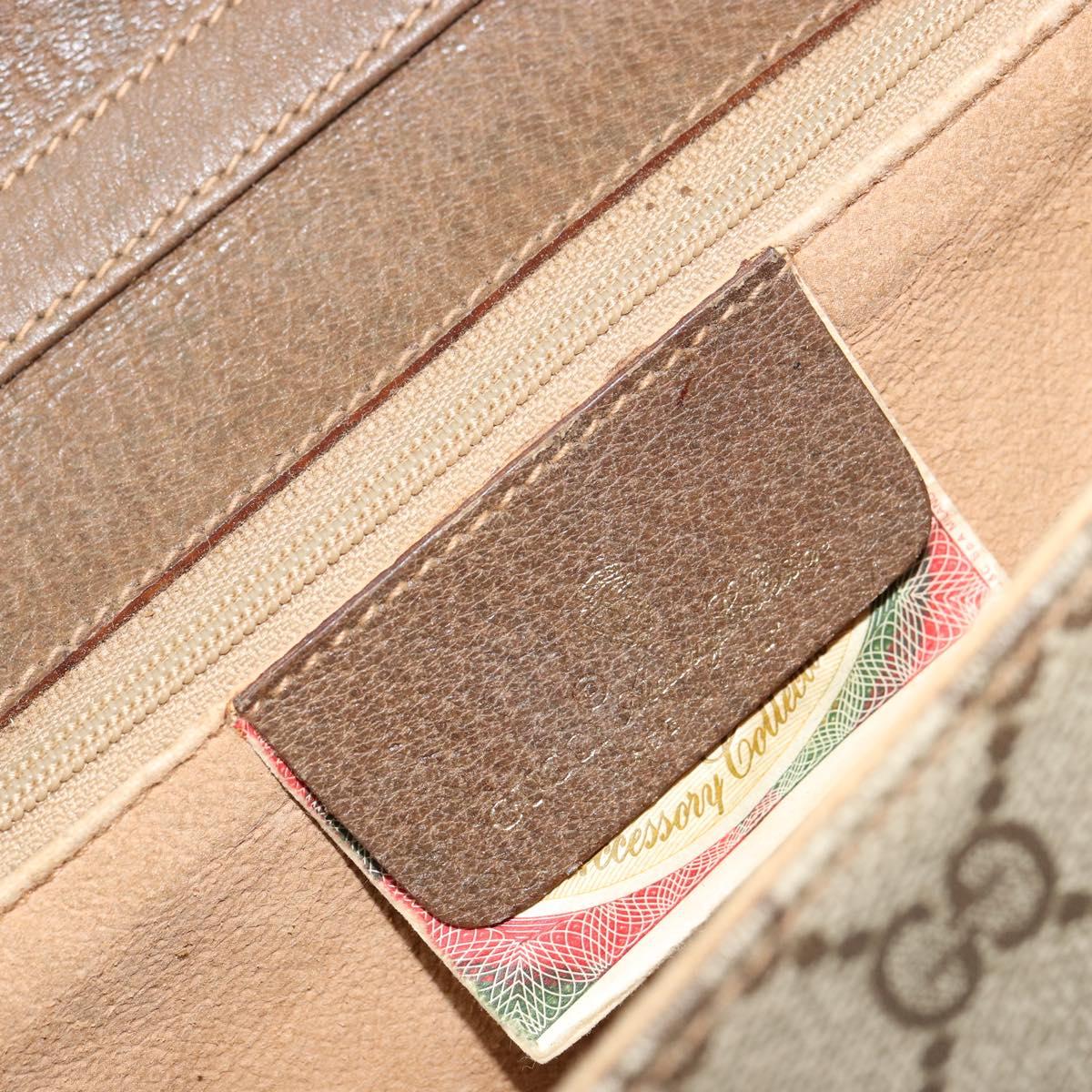 GUCCI GG Supreme Shoulder Bag PVC Beige Gold Auth BD1873