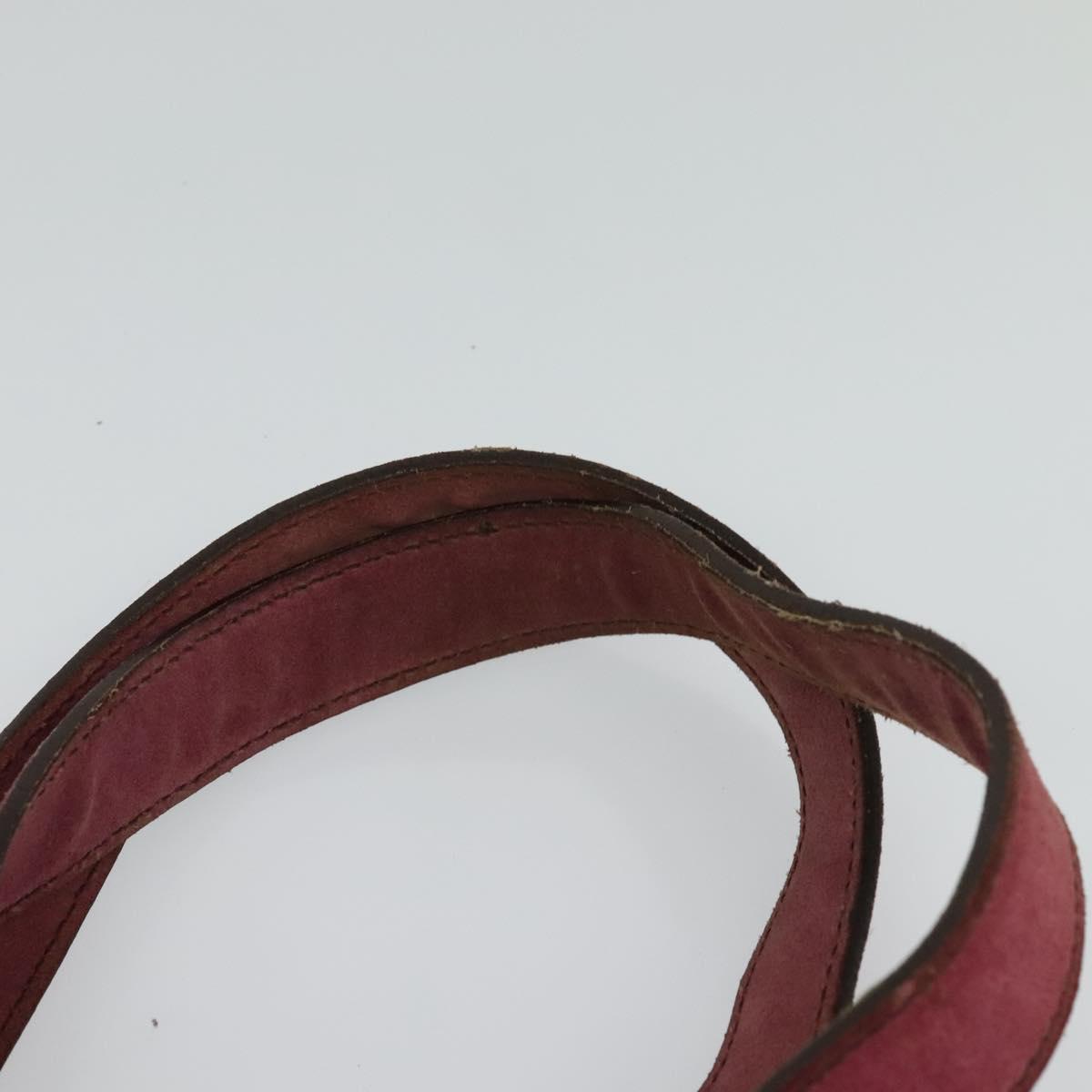 PRADA Hand Bag Suede Pink Auth BD1884