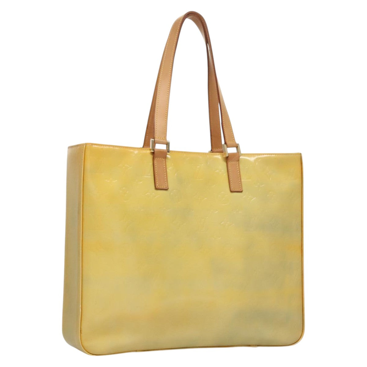 LOUIS VUITTON Monogram Vernis Columbus Tote Bag Gris M91028 LV Auth BD1891