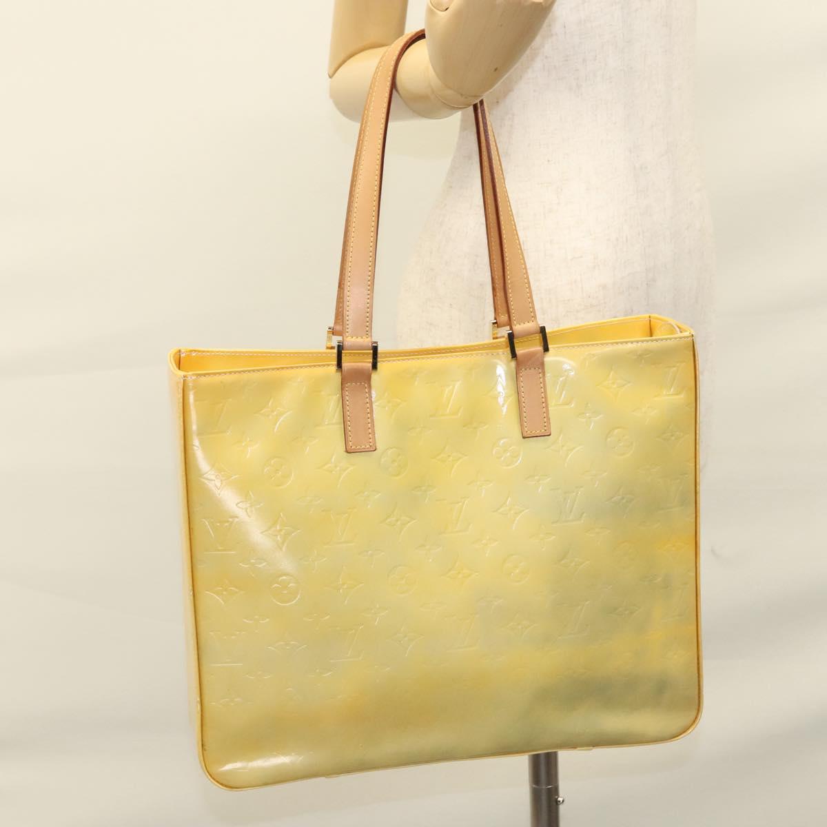 LOUIS VUITTON Monogram Vernis Columbus Tote Bag Gris M91028 LV Auth BD1891