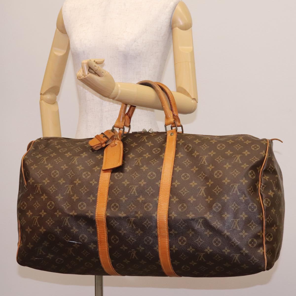 LOUIS VUITTON Monogram Keepall 60 Boston Bag M41422 LV Auth BD1893