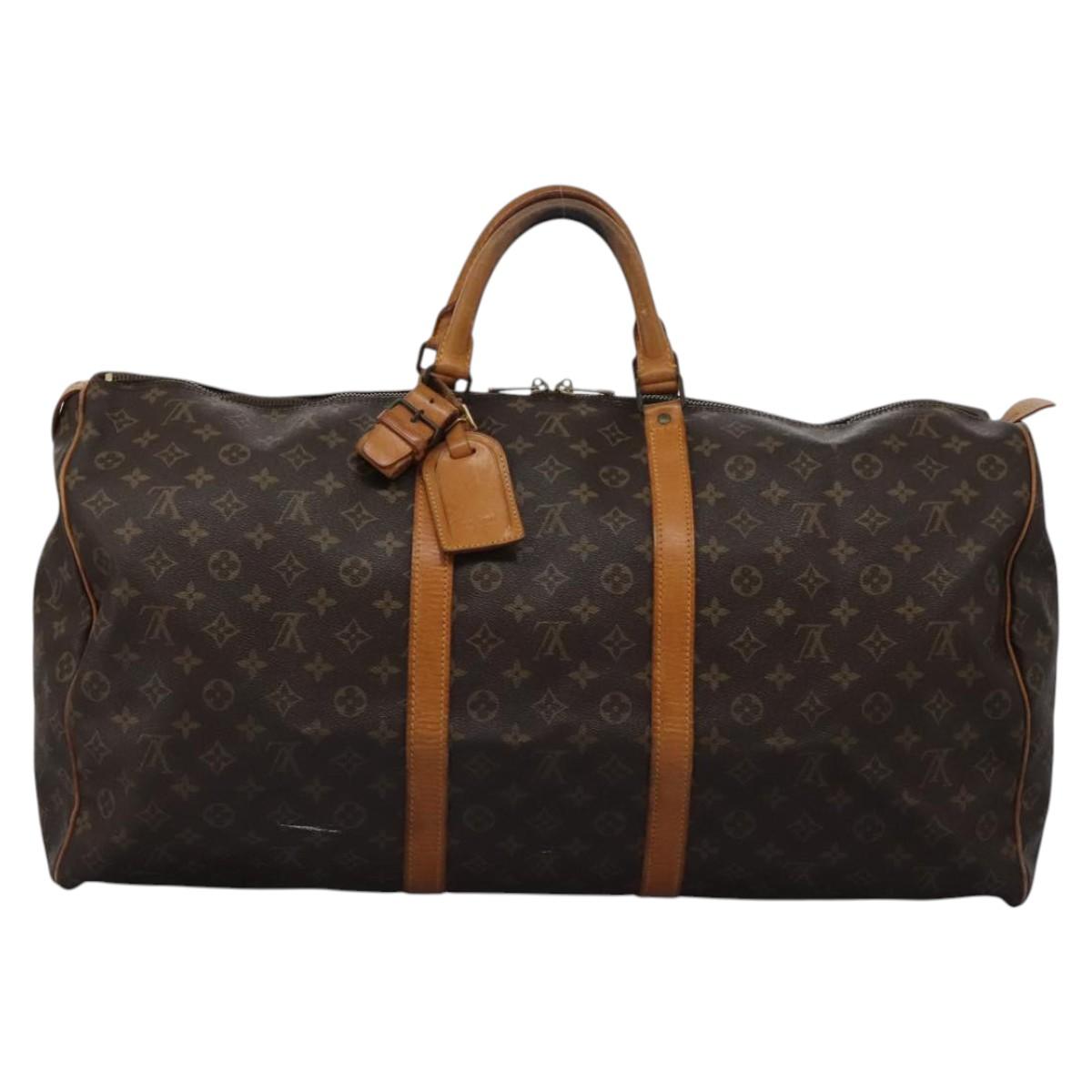 LOUIS VUITTON Monogram Keepall 60 Boston Bag M41422 LV Auth BD1893