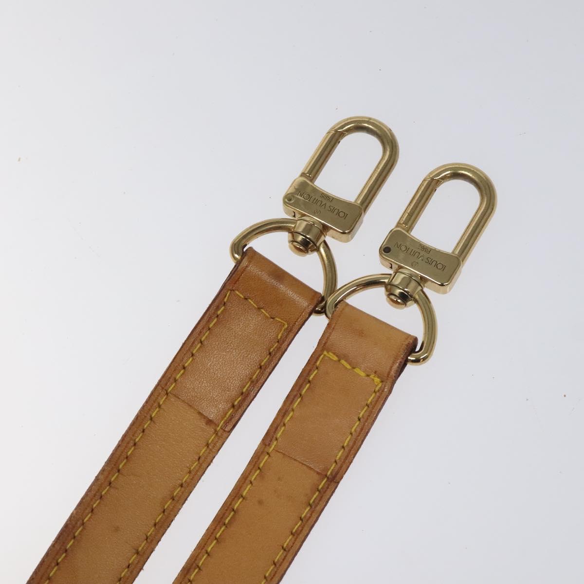 LOUIS VUITTON Adjustable Shoulder Strap Leather 35.8""-42.9"" Beige Auth BD1896