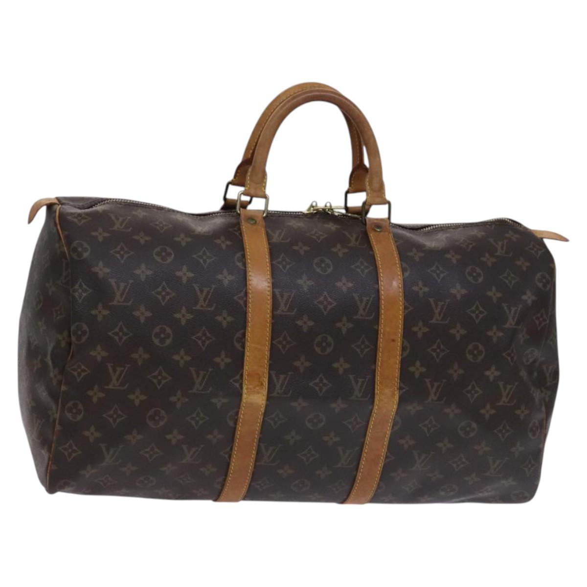 LOUIS VUITTON Monogram Keepall 50 Boston Bag M41426 LV Auth BD1916