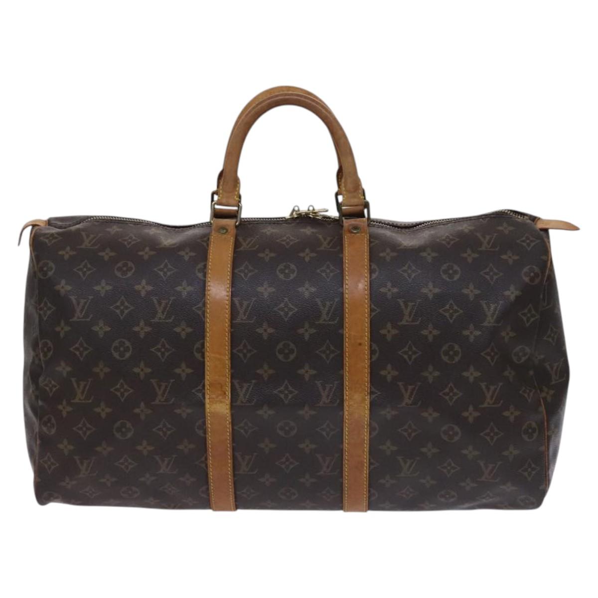 LOUIS VUITTON Monogram Keepall 50 Boston Bag M41426 LV Auth BD1916