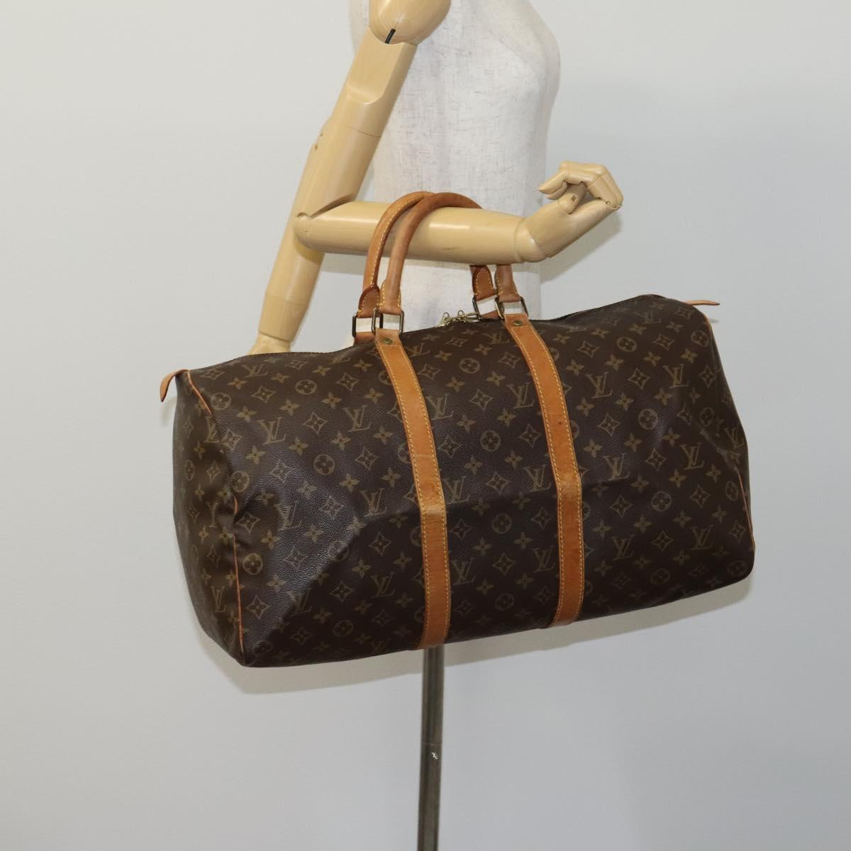 LOUIS VUITTON Monogram Keepall 50 Boston Bag M41426 LV Auth BD1916