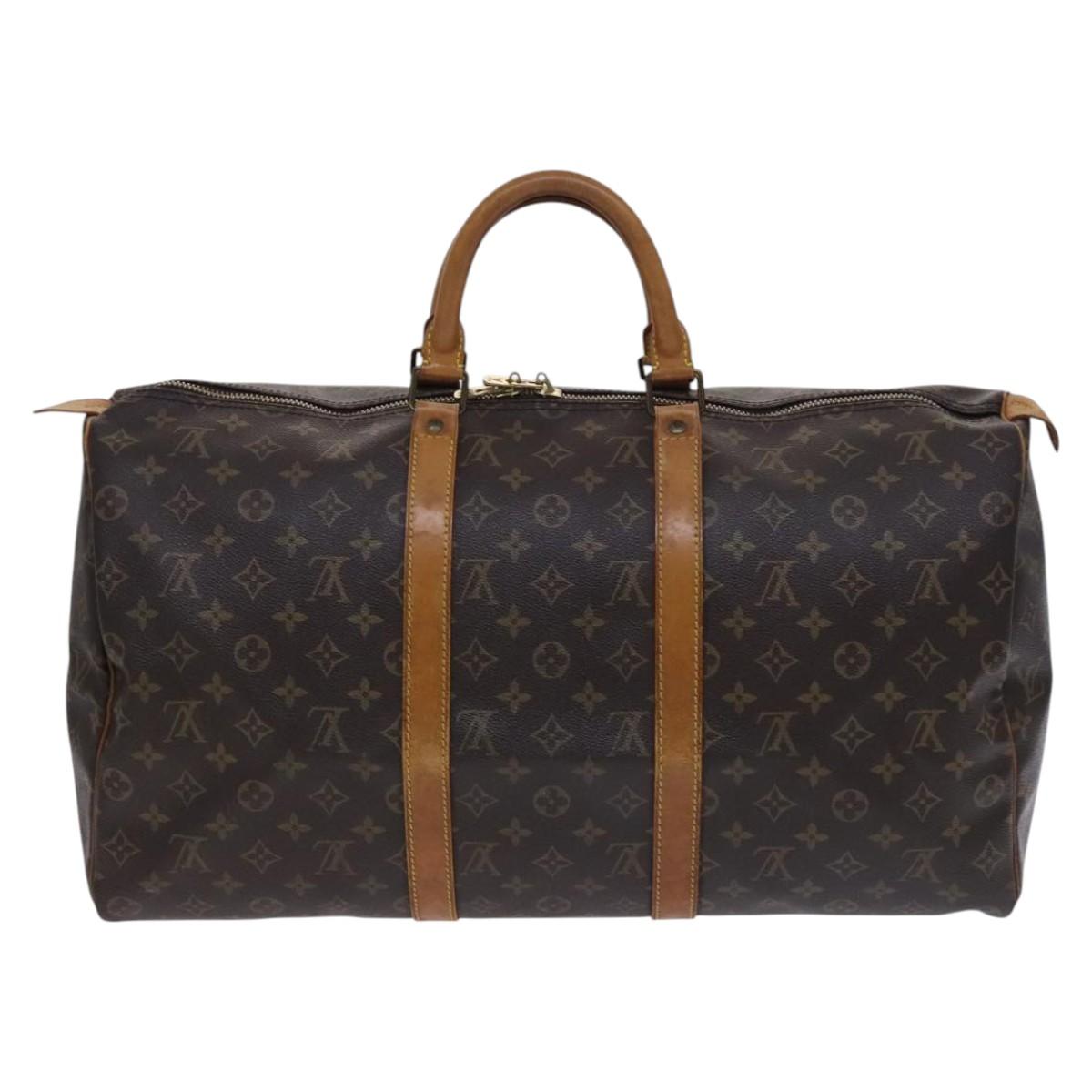 LOUIS VUITTON Monogram Keepall 50 Boston Bag M41426 LV Auth BD1916