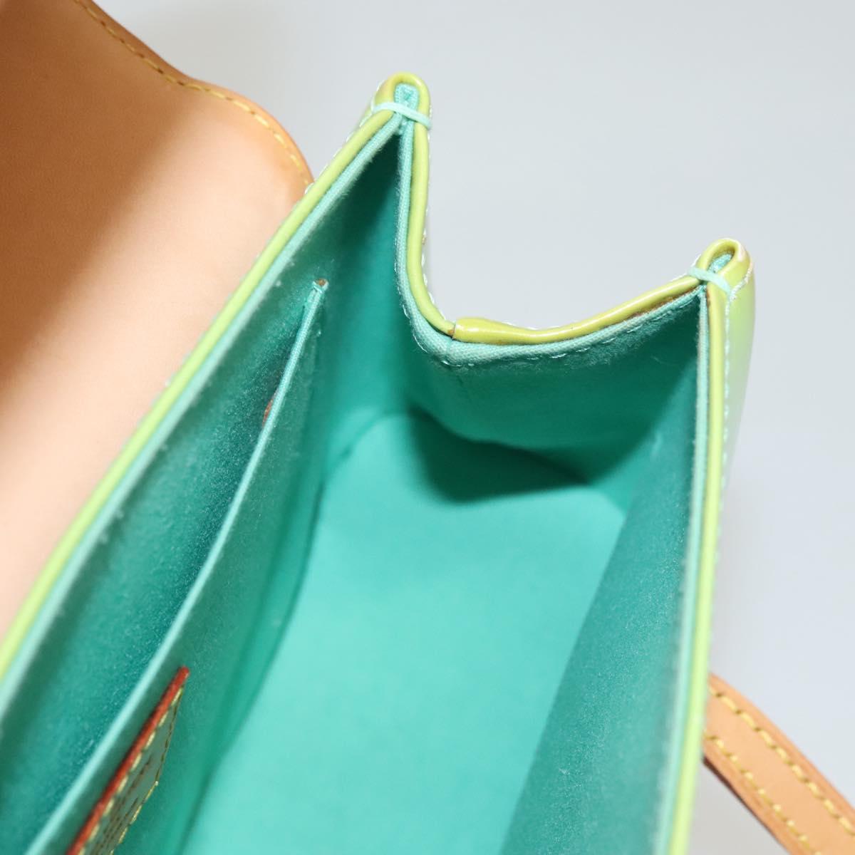 LOUIS VUITTON Vernis Biscayne Bay PM Shoulder Bag Peppermint M91289 Auth BD1918