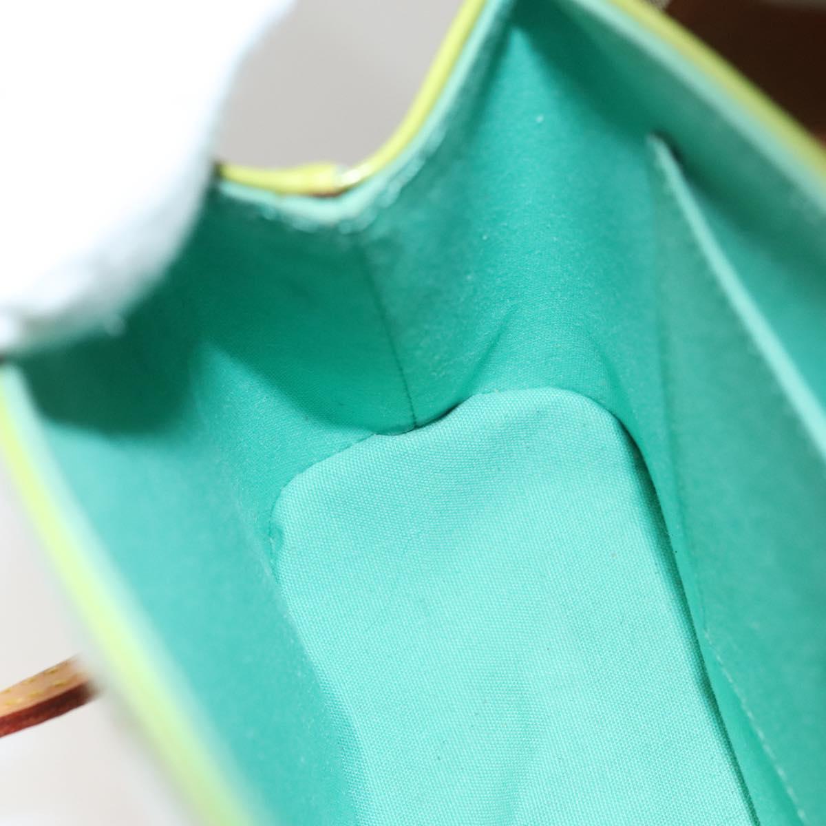 LOUIS VUITTON Vernis Biscayne Bay PM Shoulder Bag Peppermint M91289 Auth BD1918