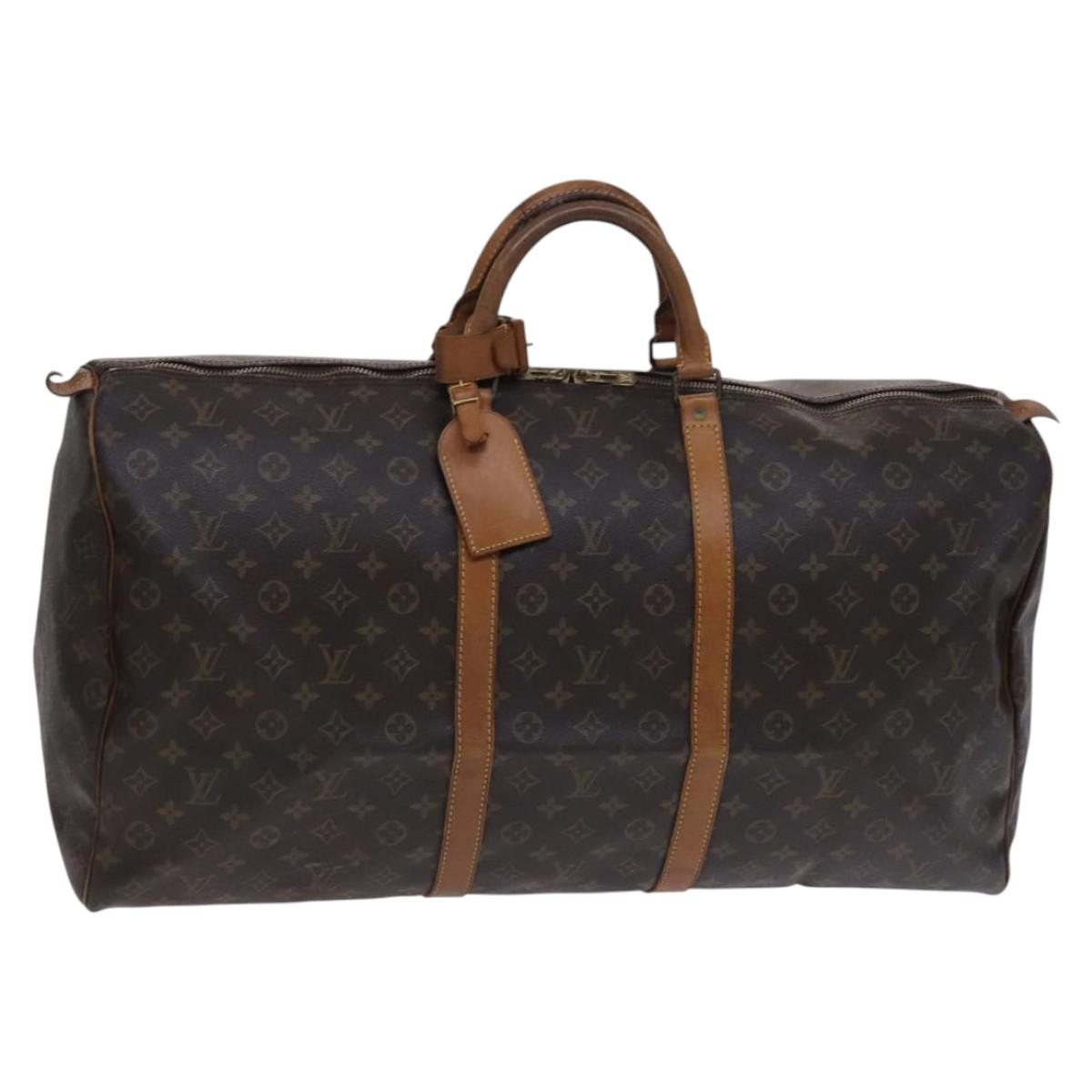 LOUIS VUITTON Monogram Keepall 60 Boston Bag M41422 LV Auth BD1944