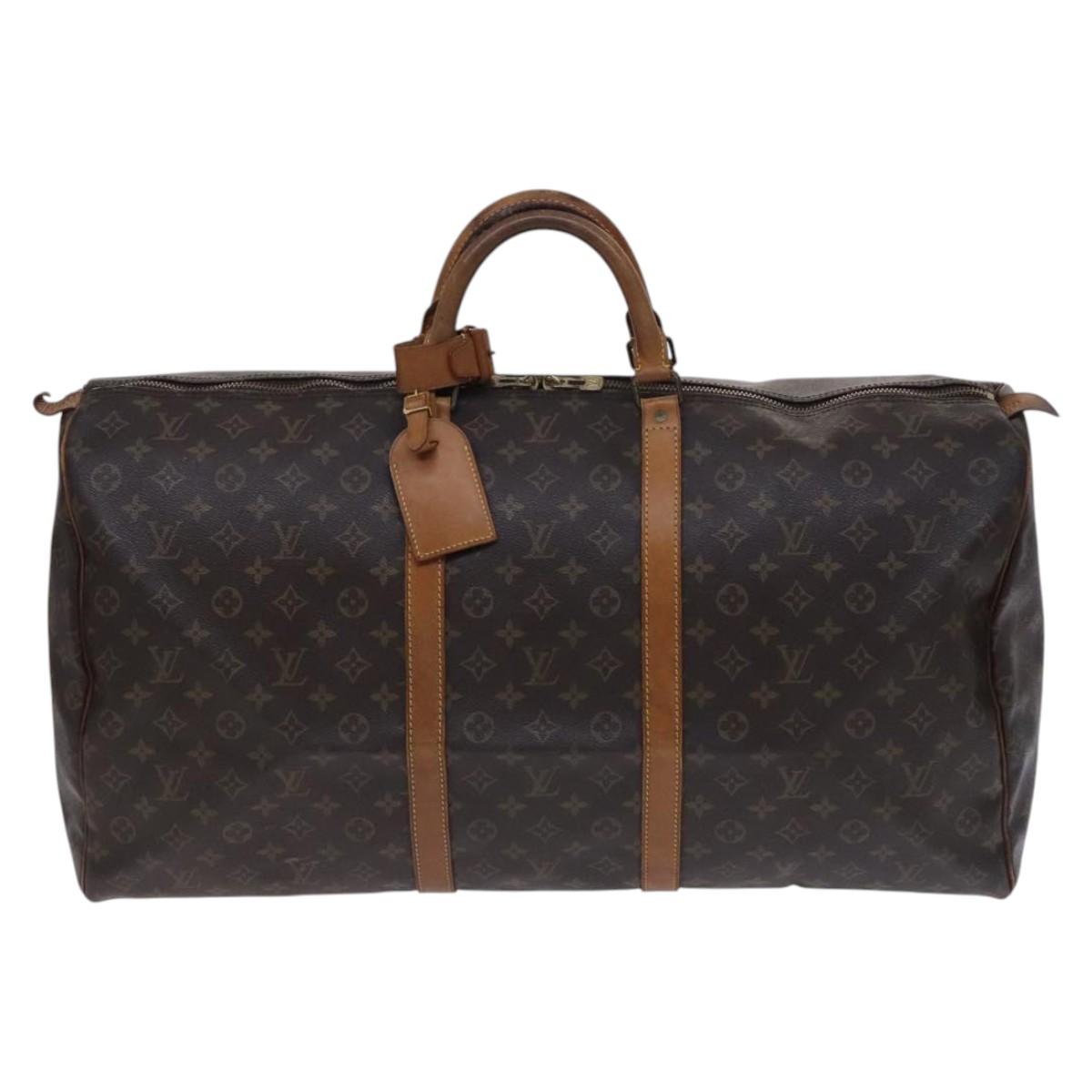 LOUIS VUITTON Monogram Keepall 60 Boston Bag M41422 LV Auth BD1944