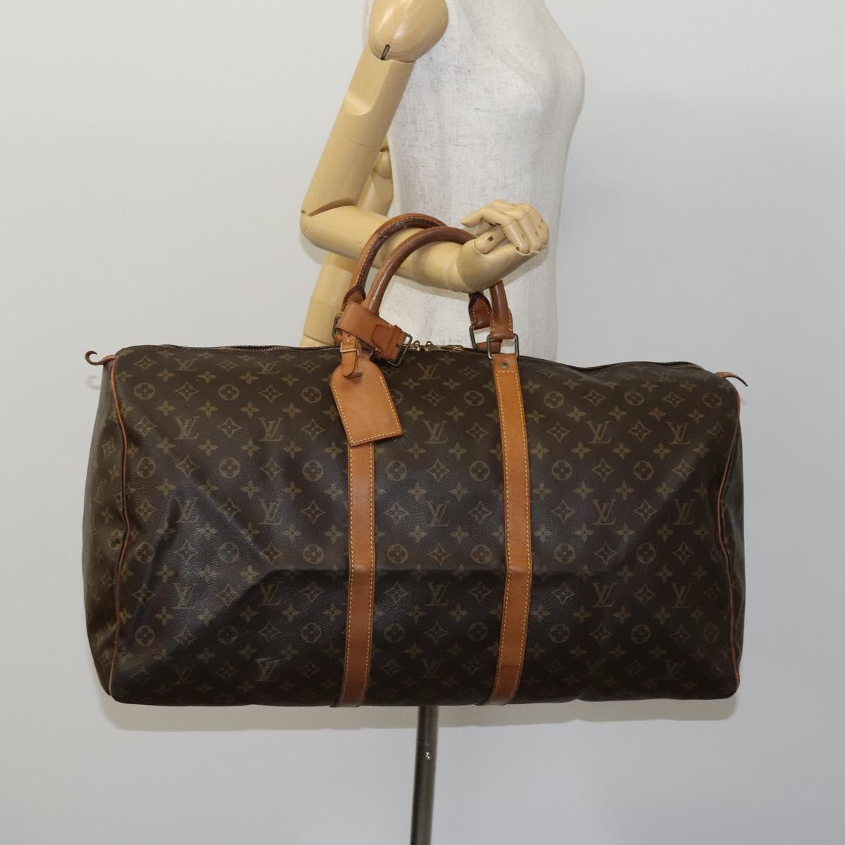 LOUIS VUITTON Monogram Keepall 60 Boston Bag M41422 LV Auth BD1944