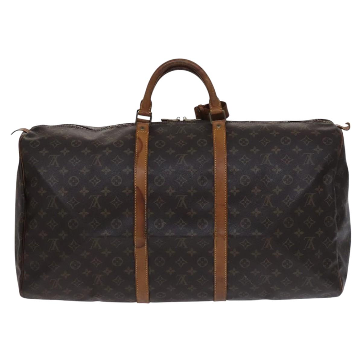 LOUIS VUITTON Monogram Keepall 60 Boston Bag M41422 LV Auth BD1944