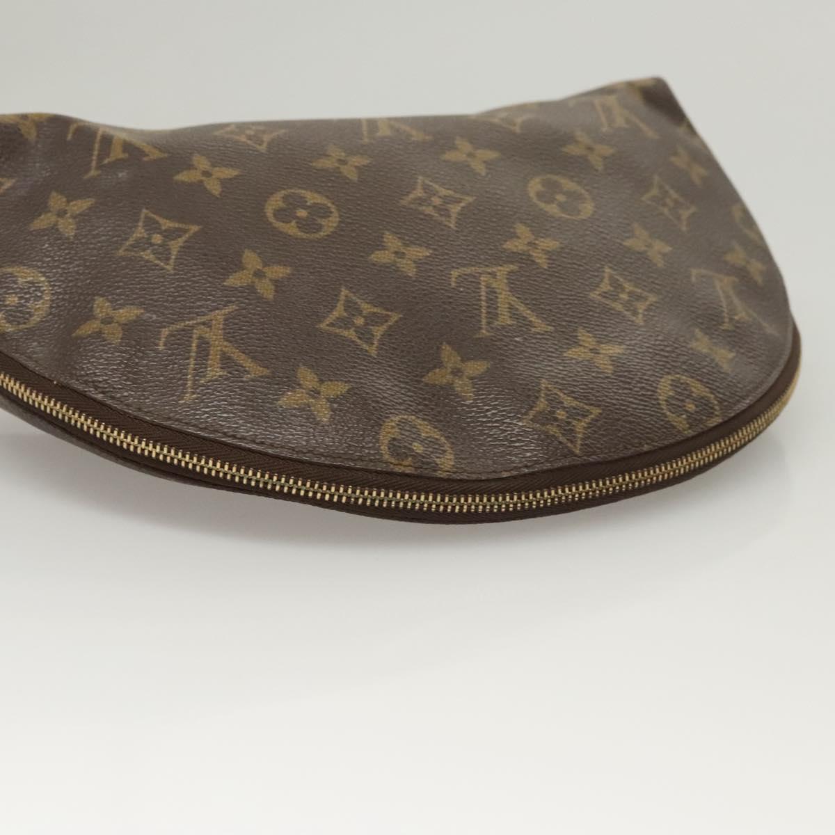 LOUIS VUITTON Monogram Trousse Demi Ronde Cosmetic Pouch M47520 LV Auth BD1958