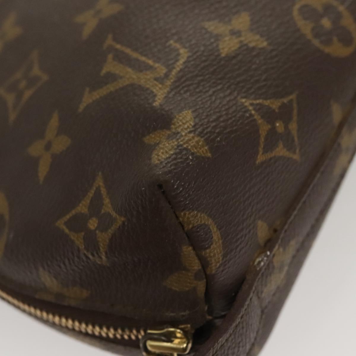 LOUIS VUITTON Monogram Trousse Demi Ronde Cosmetic Pouch M47520 LV Auth BD1958