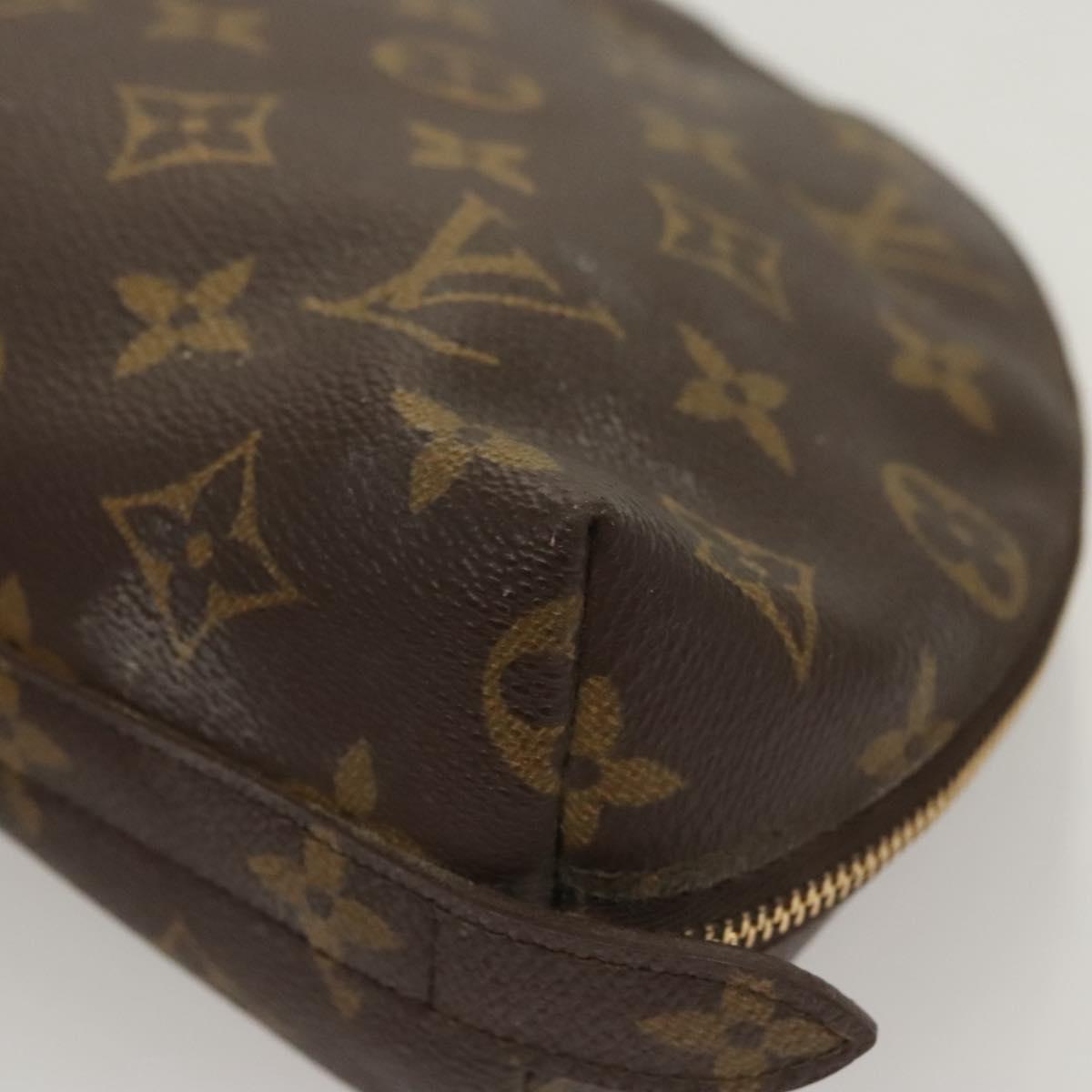 LOUIS VUITTON Monogram Trousse Demi Ronde Cosmetic Pouch M47520 LV Auth BD1958