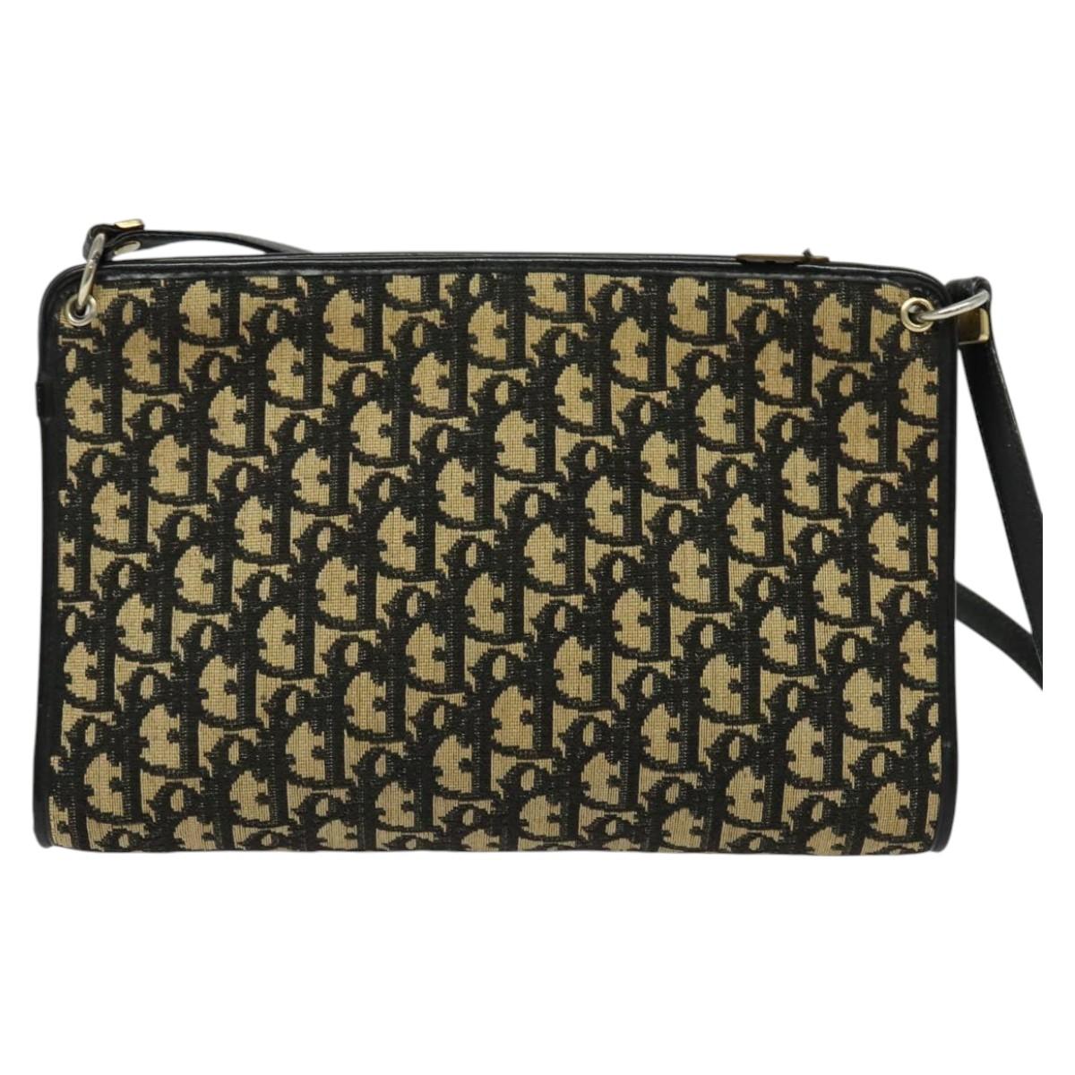 Christian Dior Shoulder Bag Navy Gold Auth BD1963