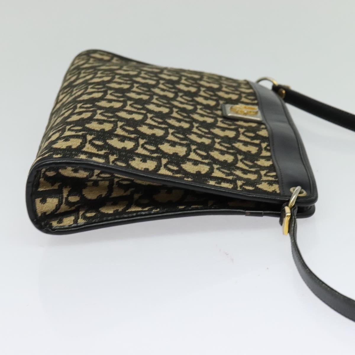 Christian Dior Shoulder Bag Navy Gold Auth BD1963