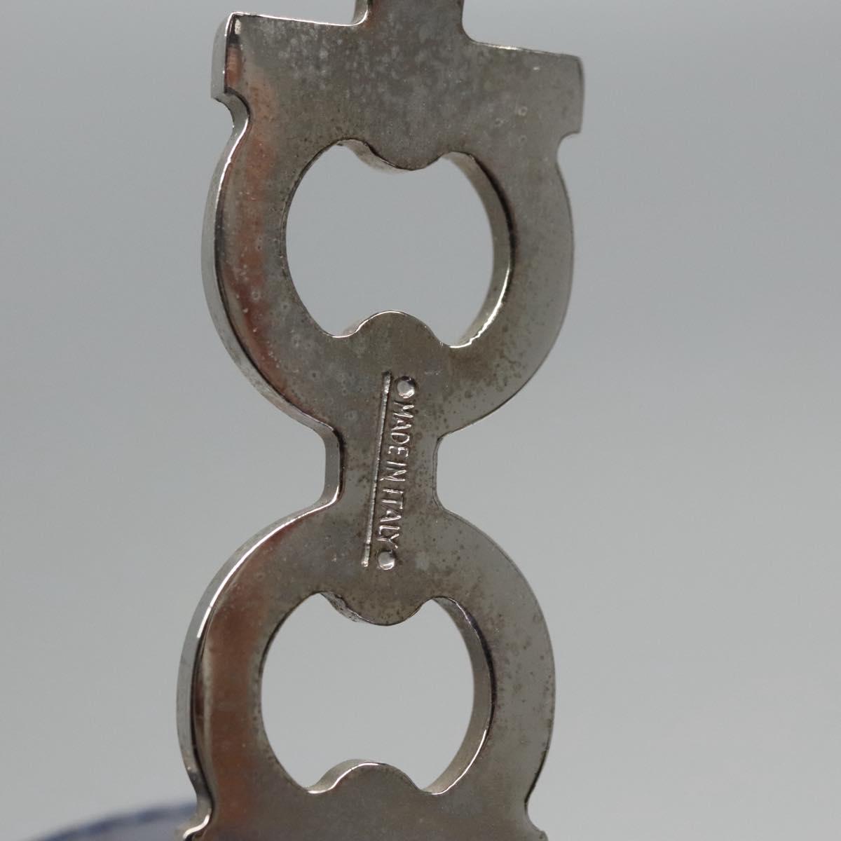 Salvatore Ferragamo Hand Bag Enamel 2way Blue Auth BD197