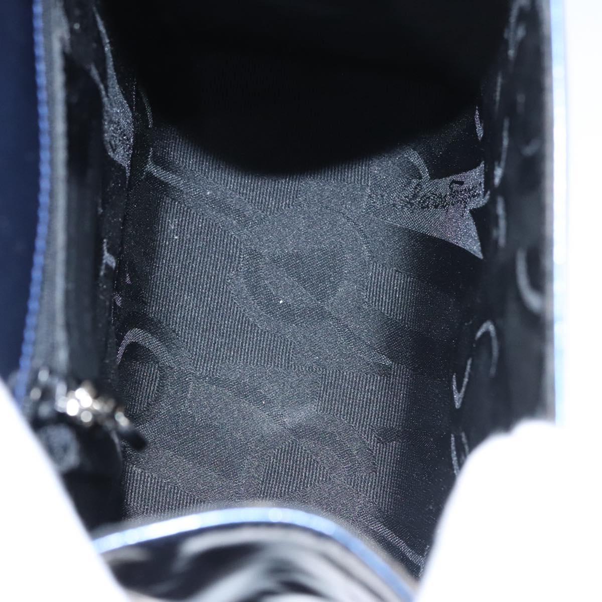 Salvatore Ferragamo Hand Bag Enamel 2way Blue Auth BD197