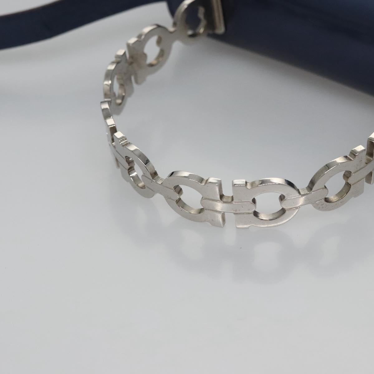 Salvatore Ferragamo Hand Bag Enamel 2way Blue Auth BD197