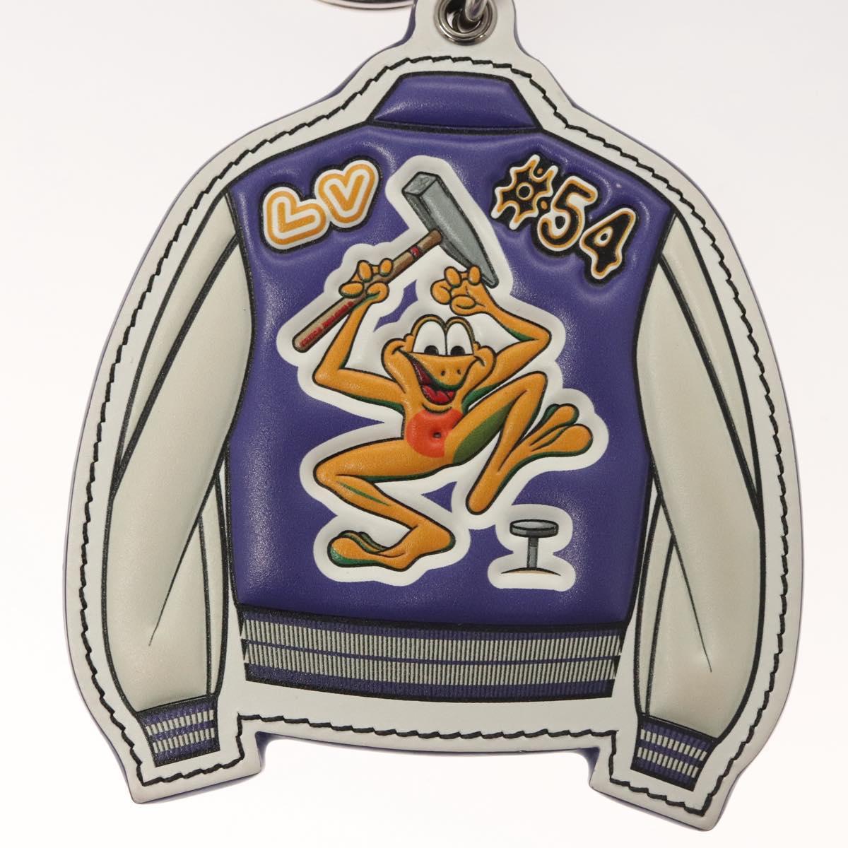 LOUIS VUITTON Porte Cles Varsity Jacket Key Ring Purple MP3385 LV Auth BD1990