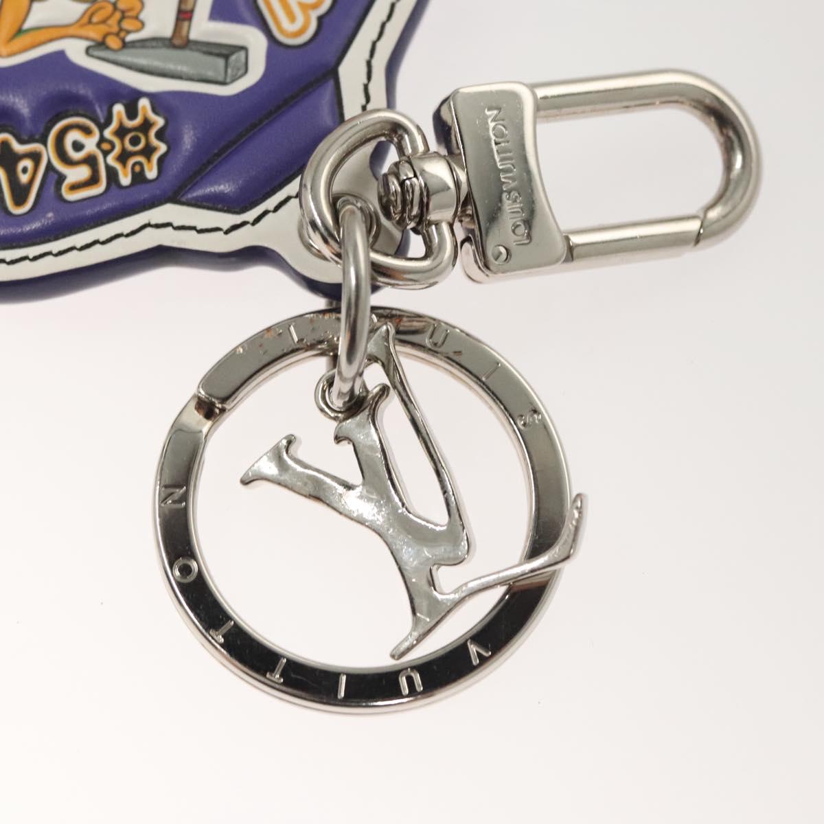 LOUIS VUITTON Porte Cles Varsity Jacket Key Ring Purple MP3385 LV Auth BD1990