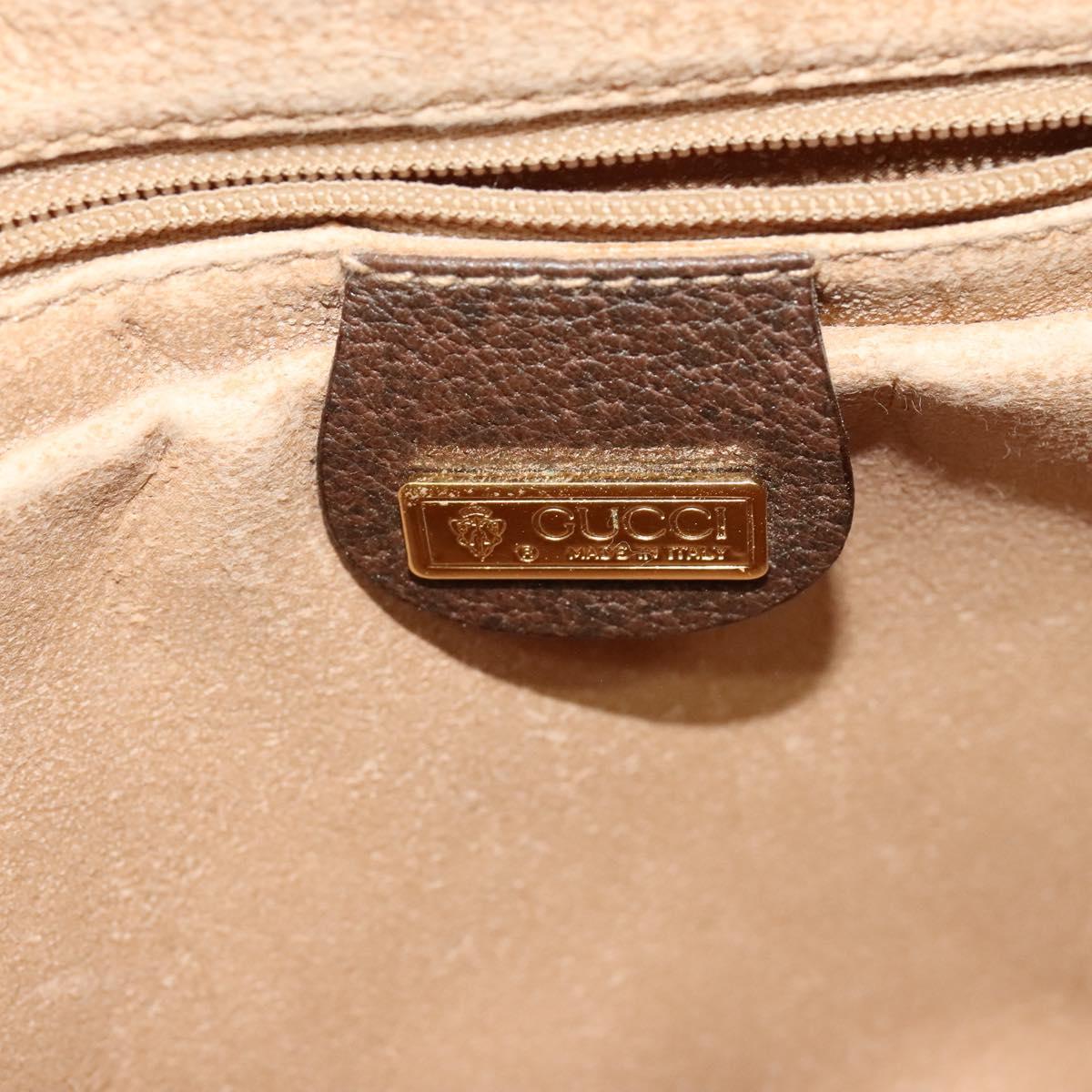 GUCCI GG Supreme Web Sherry Line Bag PVC Beige Gold 001 58 0918 Auth BD1998