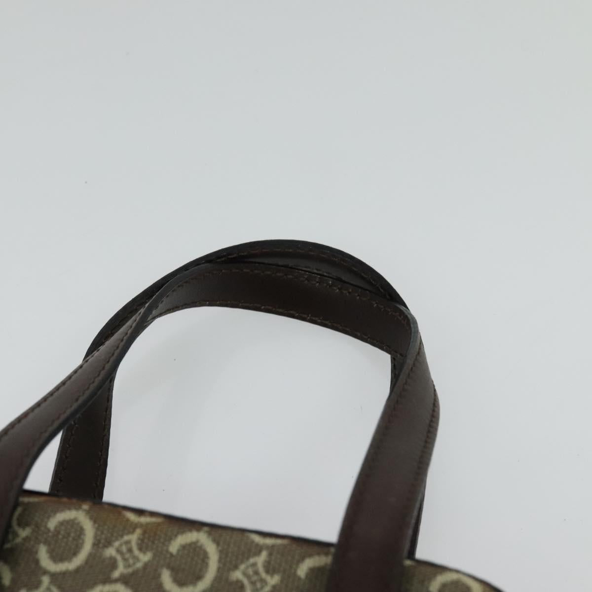 CELINE C Macadam Canvas Hand Bag Beige Gold Auth BD2013