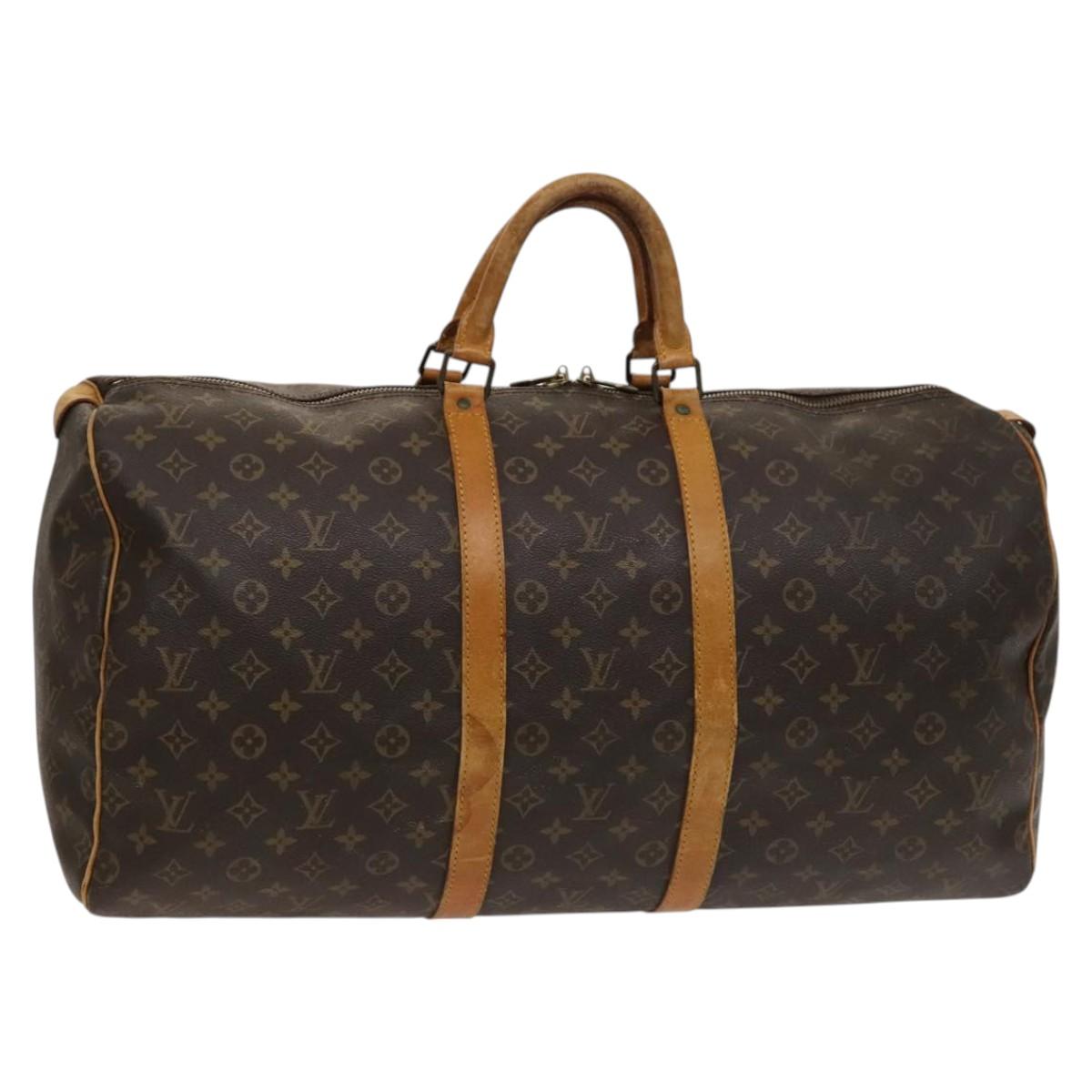 LOUIS VUITTON Monogram Keepall 55 Boston Bag M41424 LV Auth BD2026