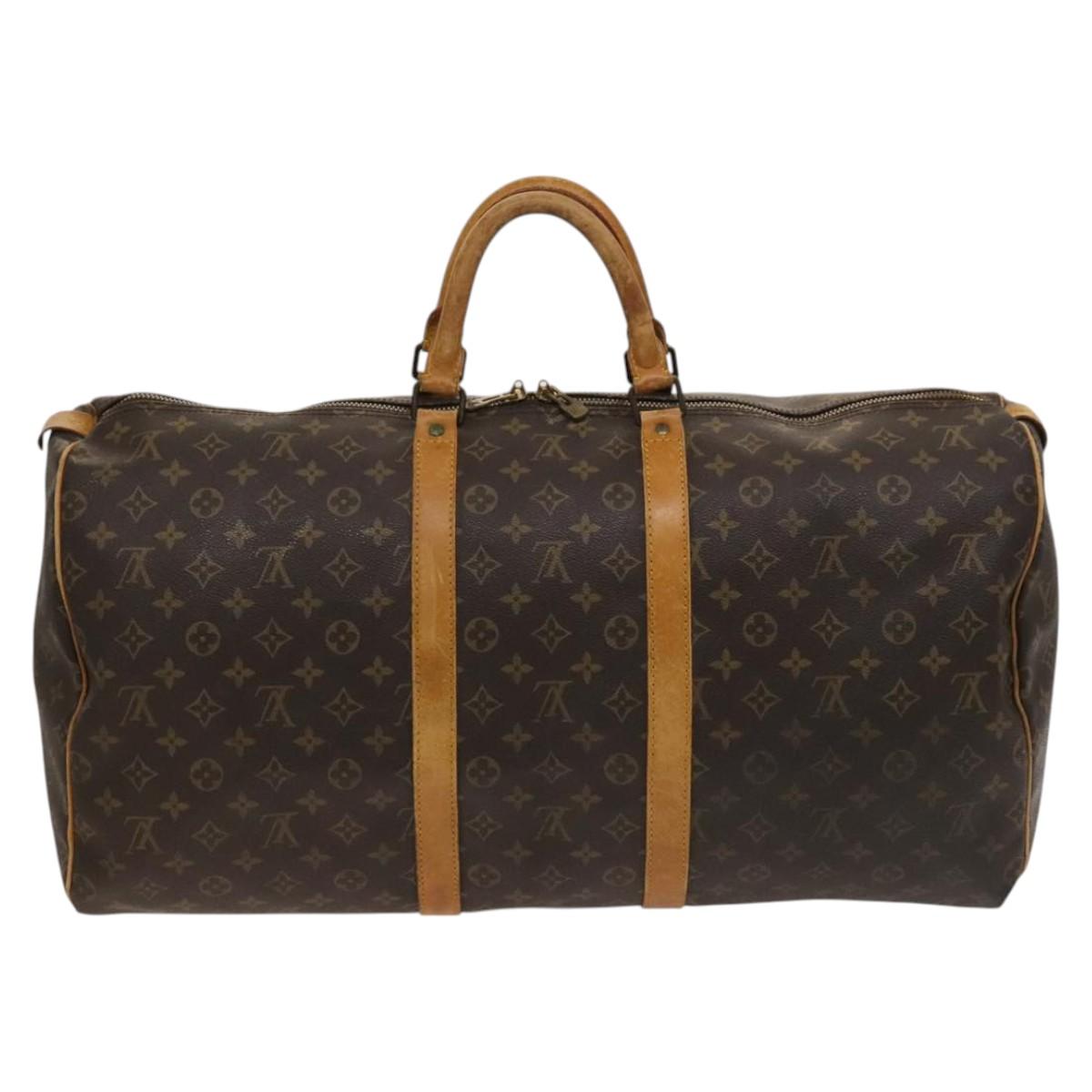 LOUIS VUITTON Monogram Keepall 55 Boston Bag M41424 LV Auth BD2026