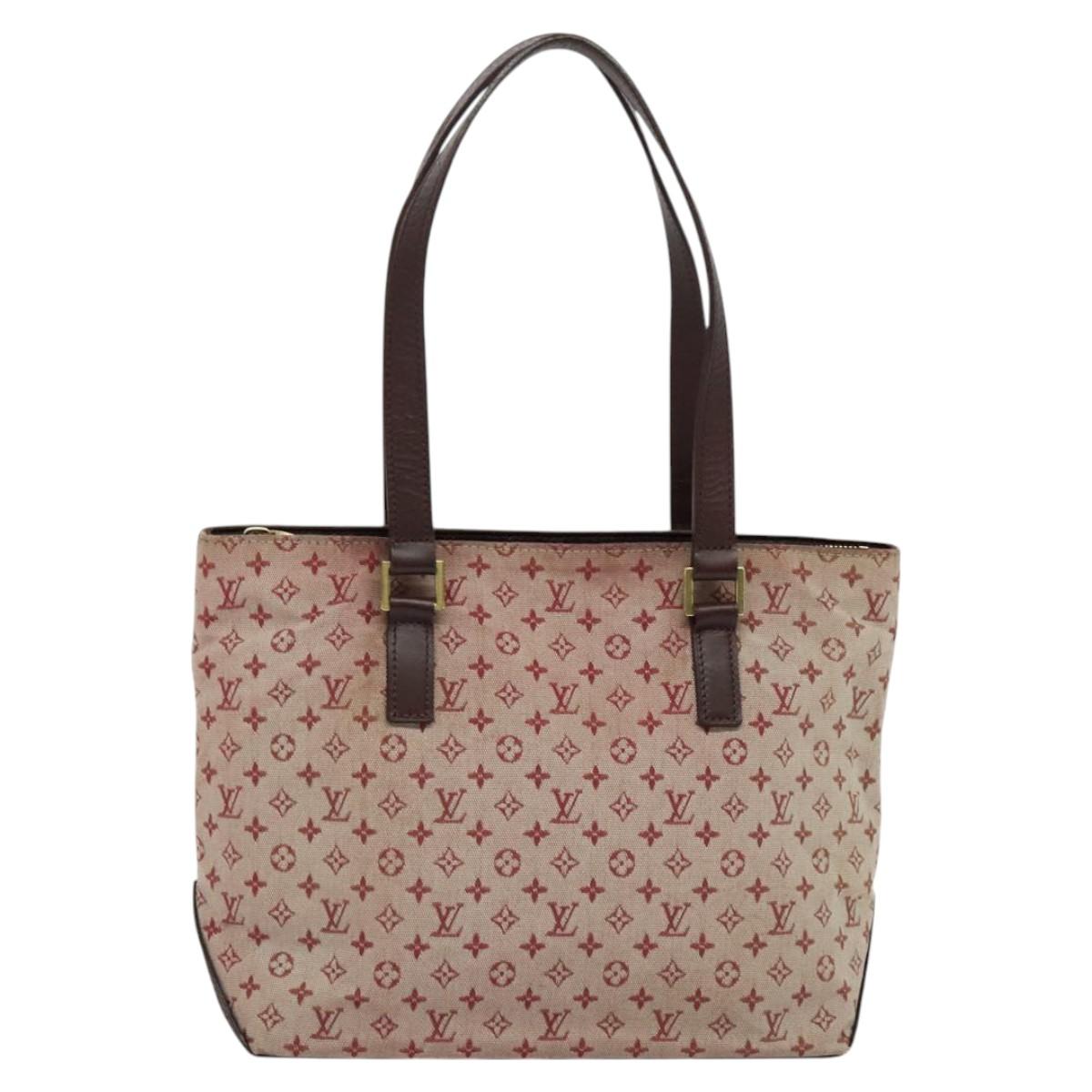 LOUIS VUITTON Monogram Mini Cabas Piano Tote Bag SPO Rouge LV Auth BD2029