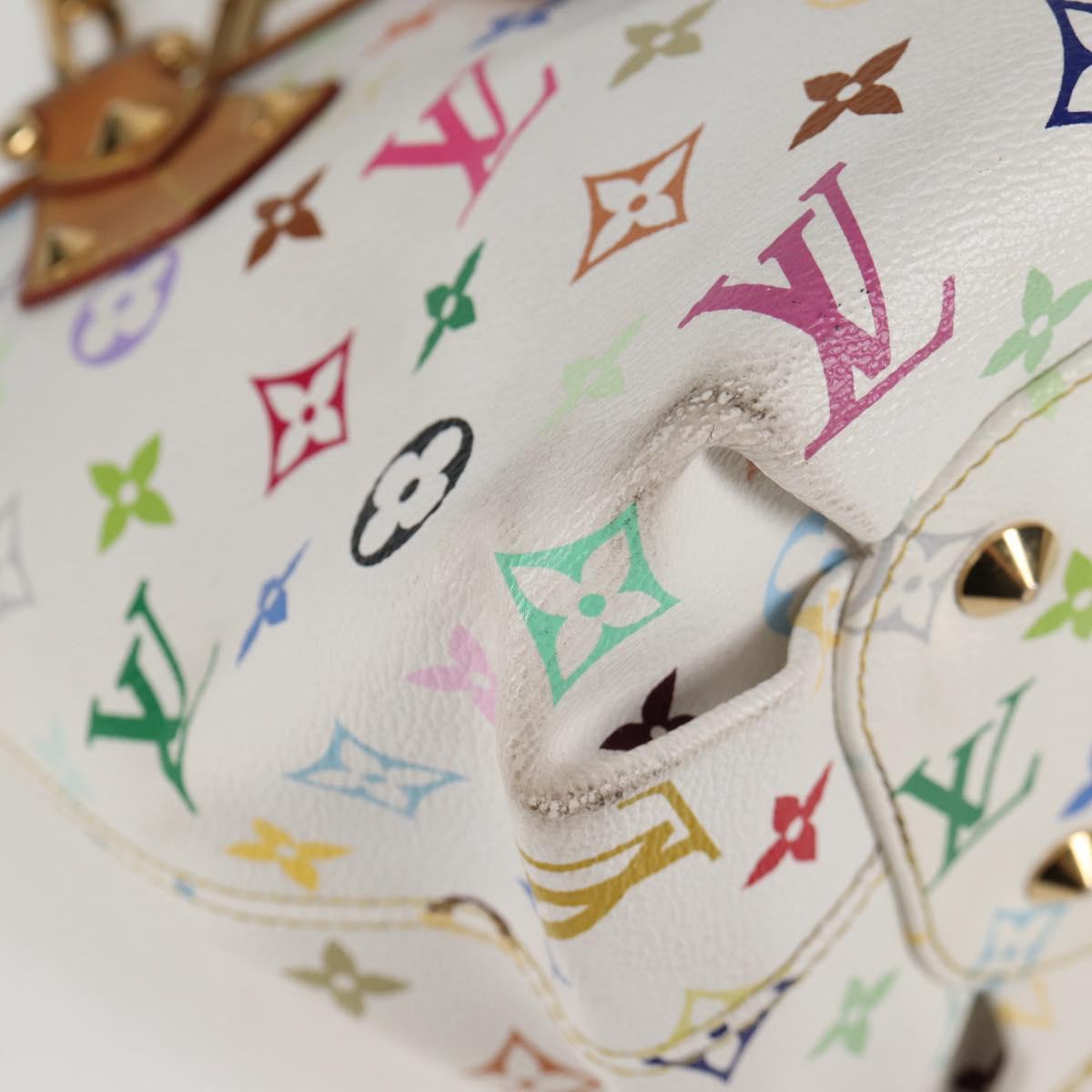 LOUIS VUITTON Monogram Multicolor Annie MM Tote Bag White M40307 LV Auth BD2040